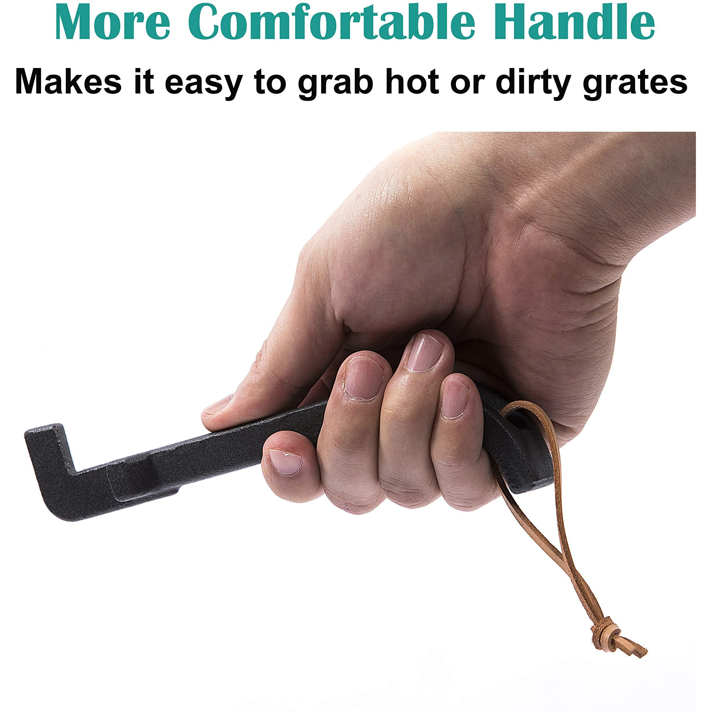 Easibbq Cast Iron Grill Grate Lifter  Barbecue Universal Grid Lifter  Hot Surfaces Handling Lifter Gripper For Most Charcoal Grills And Gas Grills