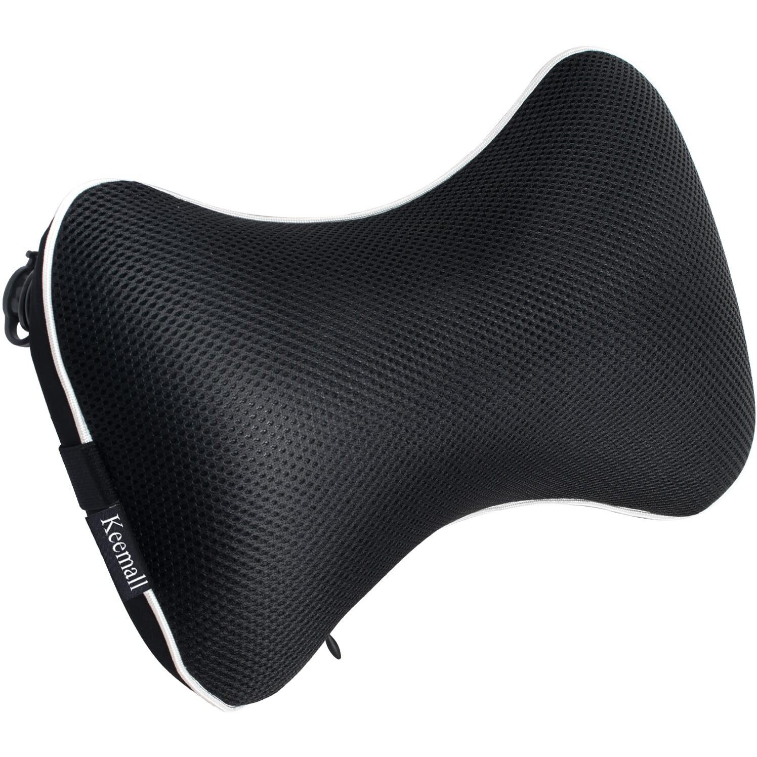 Keemall Car Neck Pillow  Soft Headrest Inflatable Car Pillow For Driving Seat With Adjustable Strap  Comfortable Ergonomic Design Neck Support And Breathable Washable Cover (Black 1 Pack)