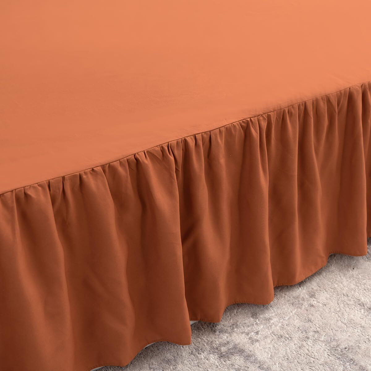 Terracotta Bed Skirt Full Size Ruffled Bed Skirt With Split Corners  Full Bed Skirt 14 Inch Drop  Full Size Bed Skirt Terracotta For Ruffled Bed Skirt With Split Corners  Bed Skirt Full Size