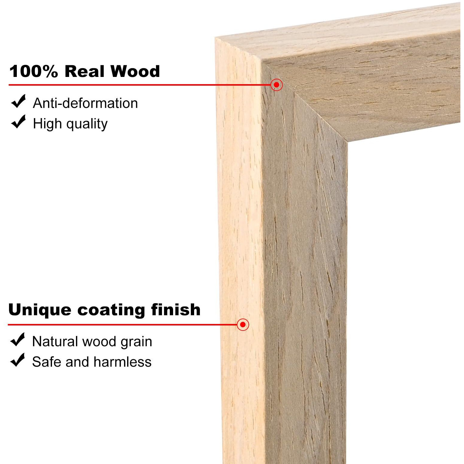 Kinlink 7X14 Collage Picture Frame Natural  Wood Frame With Acrylic Plexiglass For Multiple Three 4X6 Photos With Mat Or 7X14 Without Mat Tabletop And Wall Mounting Display  1 Pack
