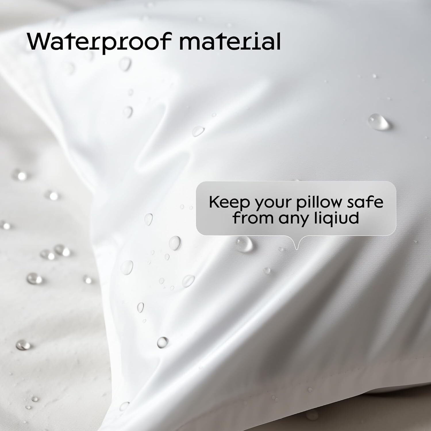 Niagara 2 Pack Waterproof Pillow Protectors Standard 20X26 Inches Smooth Zipper Premium Encasement Covers Quiet Cases Set White