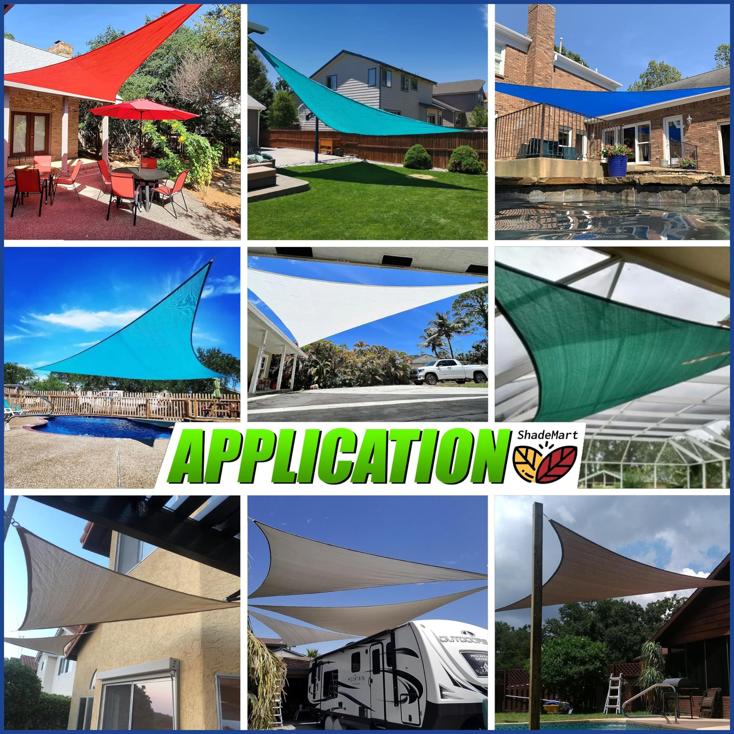 Shademart 9' X 16' X 18.4' Sand Beige Sun Shade Sail Right Triangle Smslt Canopy Fabric Cloth Screen  Water Air Permeable & Uv Resistant  Heavy Duty  Carport Patio Outdoor - (We Customize Size)