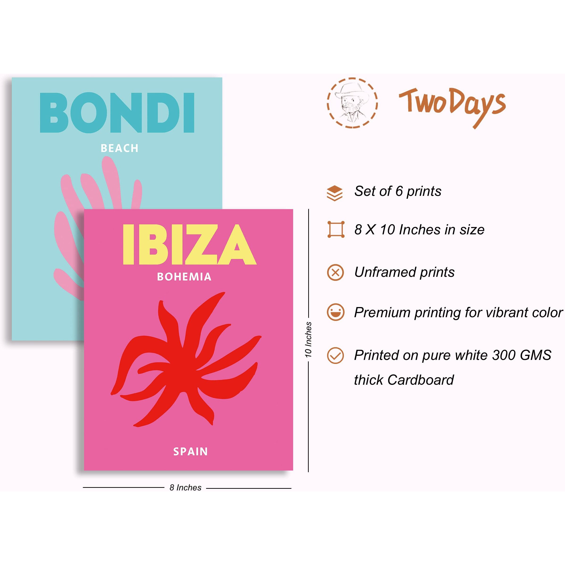 Twodays Preppy Room DCor Aesthetic  Preppy Wall Decor  Preppy Travel Prints  Preppy Stuff  Preppy Things  Preppy Posters For Teen Girl Room (8"" X 10"" Set Of 6  Unframed)