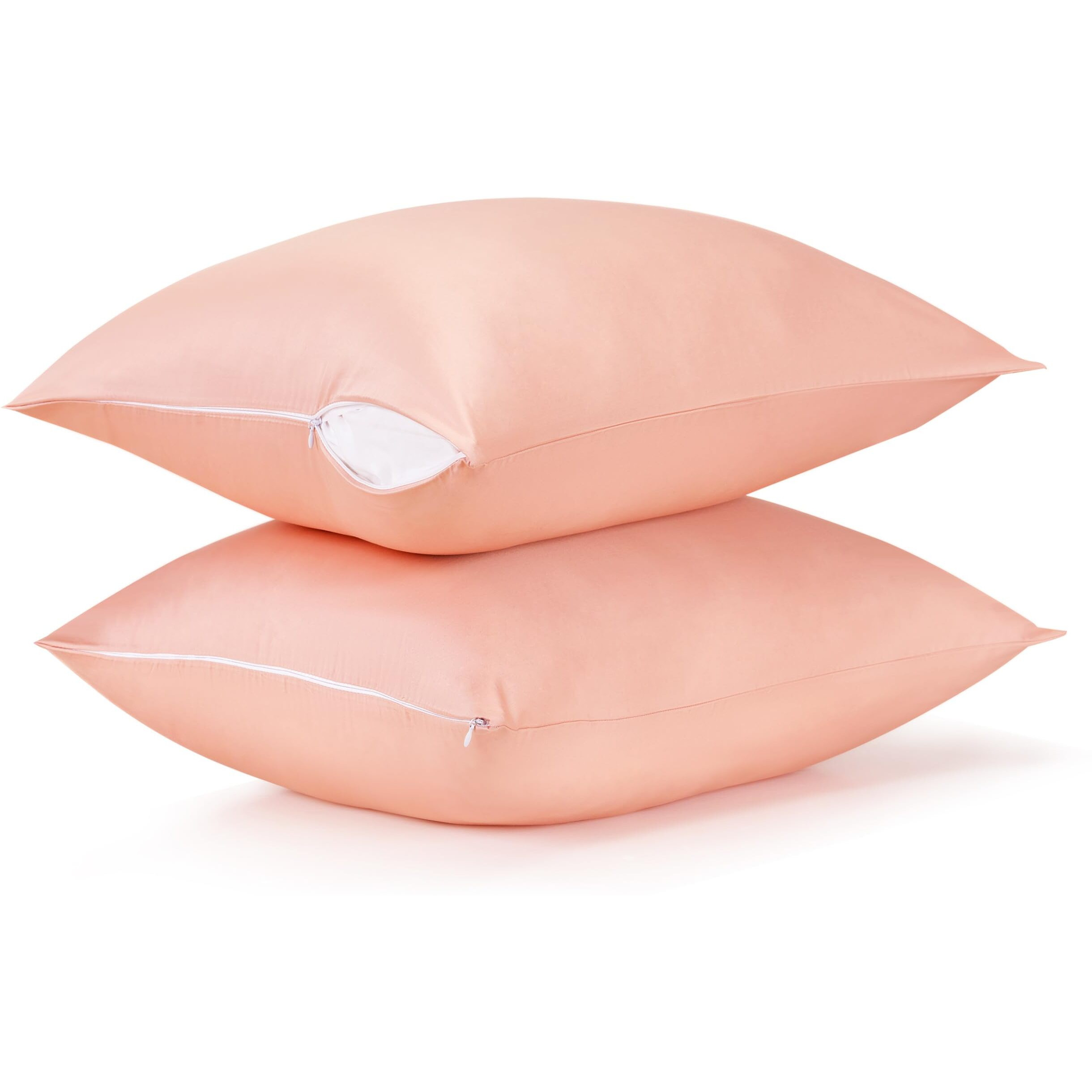 Cotton Pillow Protectors/Cases Standard Size With Zipper 2 Pack Blush Pink Color Cooling & Breathable Bed Pillow Protectors Set Of 2 Pillow Cases Cover Standard 20"" X 26""