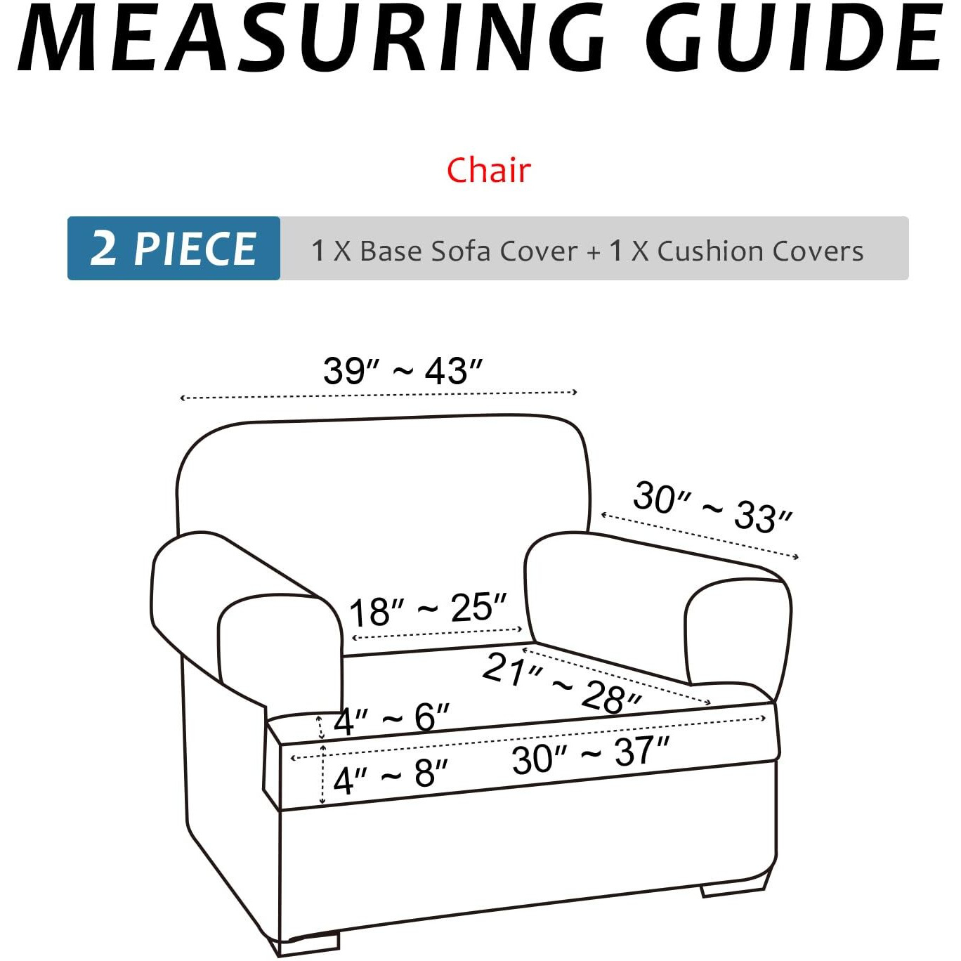 Molasofa T Cushion Armchair Sofa Covers Stretch Couch Covers For T Cushion Sofa Slipcovers Soft Sofa Slip Covers Furniture Covers (Oversized Armchair Brown)