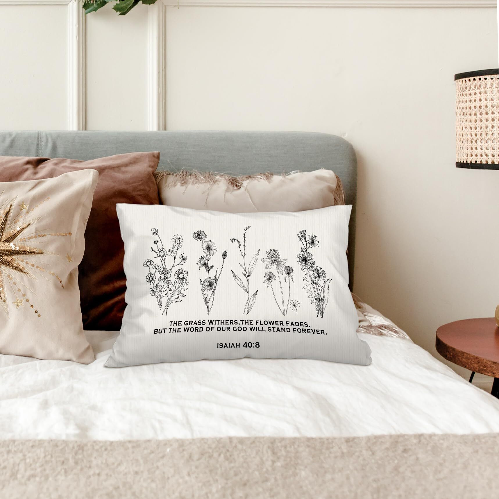 Kdqua Christian Bible Verse Pillow Covers 12X20  Inspirational Christian Scripture Gifts Decoration Throw Pillow Cover  For Home Church Office Bedroom Decor