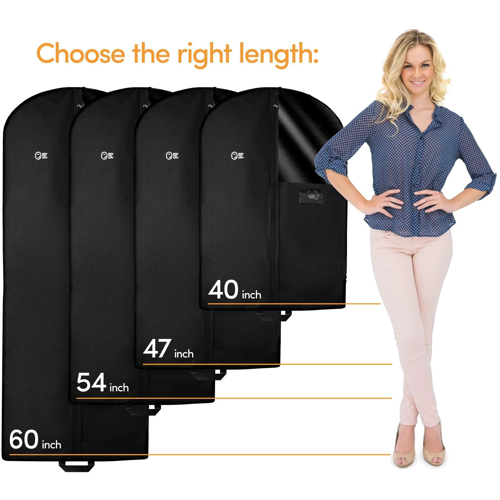 Luxury Storage Garment Bag For Long Coat  Fur  Mink  Gown  Vestment And Choir Robe | 60 Inch + 5 Inch Gusset Cover | Heavy Duty  Hanging  Breathable  Foldable Travel And Wardrobe Clothes Protector