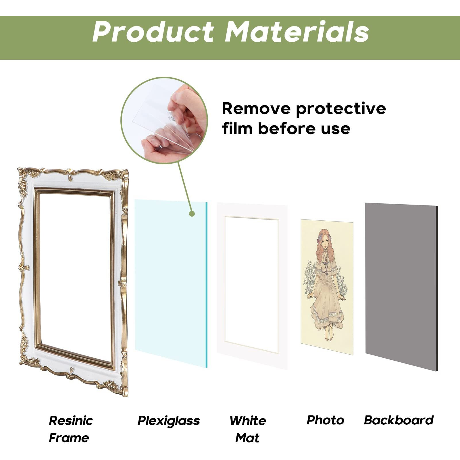 Pharege Vintage Picture Frame 5X7 White Gold  5 By 7 Ornate Decorative Antique Frame With Mat For 4X6 Photo  Fancy Matted Frame For Desktop Or Wall  Horizontal Or Vertical