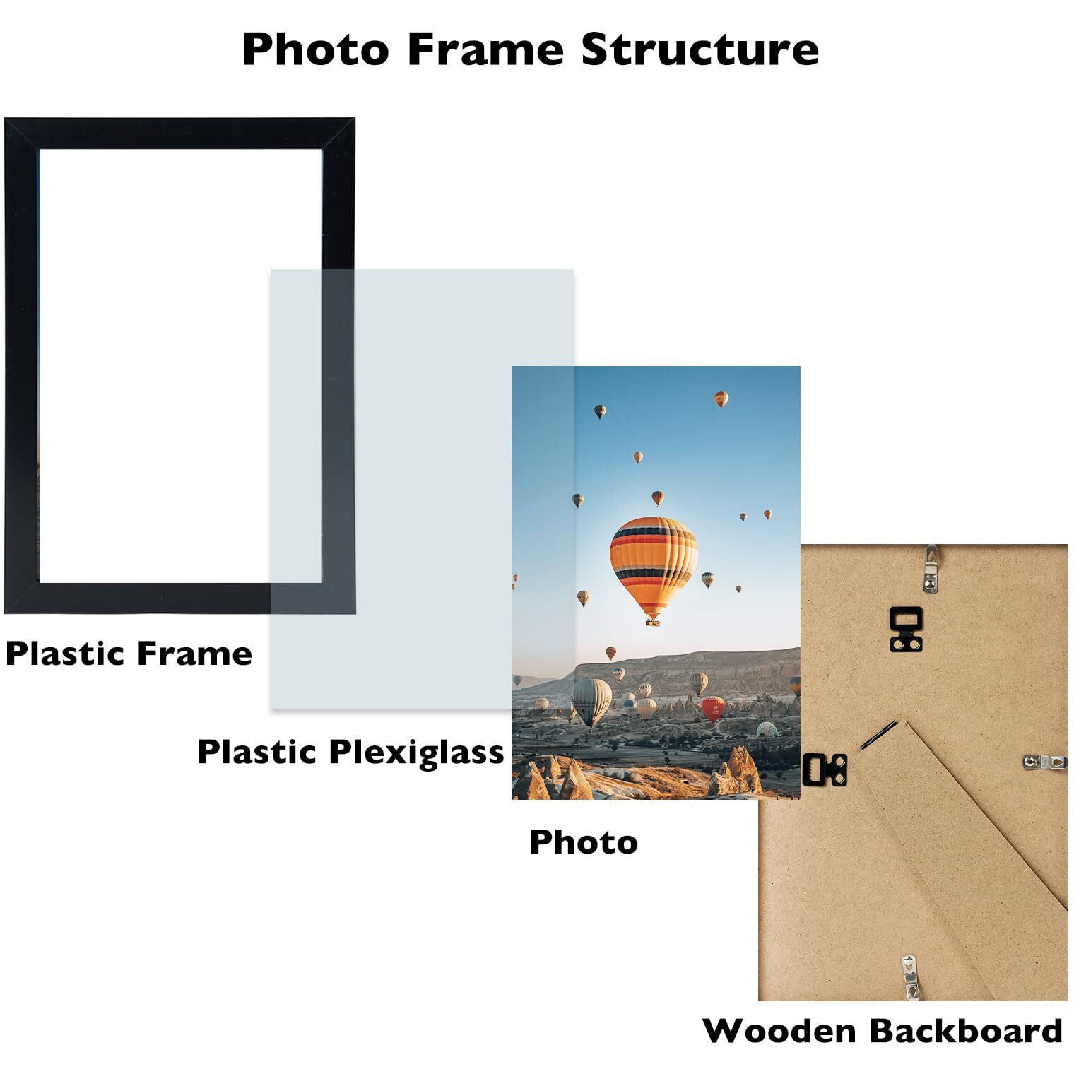 Jcjmy 5.5X8.5 Picture Frame Set Of 6 Black For Wall Hanging Or Tabletop  Wall Mounting Horizontally Or Vertically  5.5 X 8.5 Wall Photo Frame With Shatter Resistant Plexiglass  6 Pack  Black