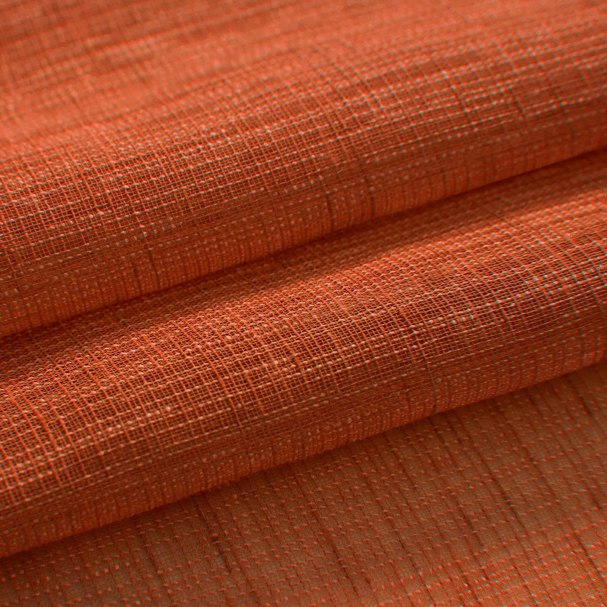 Burnt Orange Textured Curtains 63 Inch Length For Bedroom Rod Pocket Bohemian Semi Sheer Light Filtering Drapes For Living Room Pumpkin Boho Decor Rust Tangerine 63 Inches Long Set 2 Panels