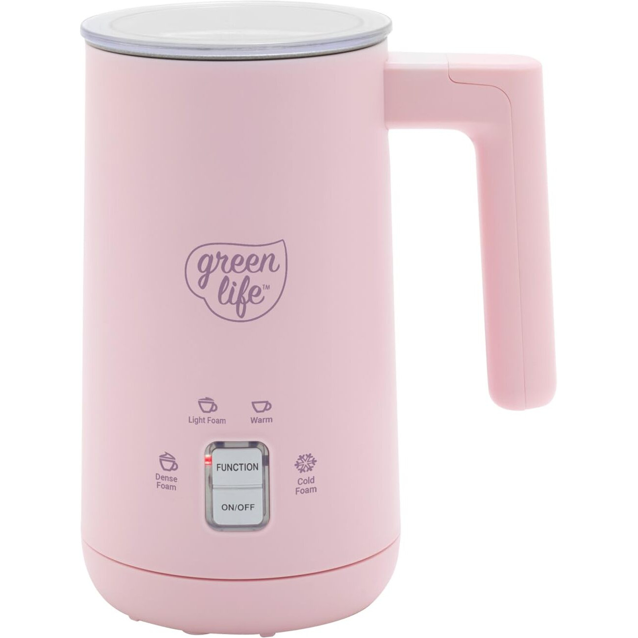 Greenlife Ceramic Electric Milk Frother  10Oz  4-In-1  Auto Hot And Cold Foam  Dense And Light Foam  Pfoa And Pfas Free  Cordless Milk Warmer And Steamer For Latte  Coffee  Pink