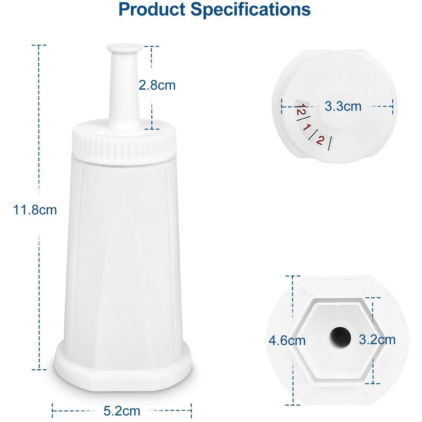 Ouxunus Filter - Replacement Water Filter Compatible With Breville Sage Claro Swiss For Oracle  Barista & Bambino - Compare To Part Bes008Wht0Nuc1.(Pack Of 4)