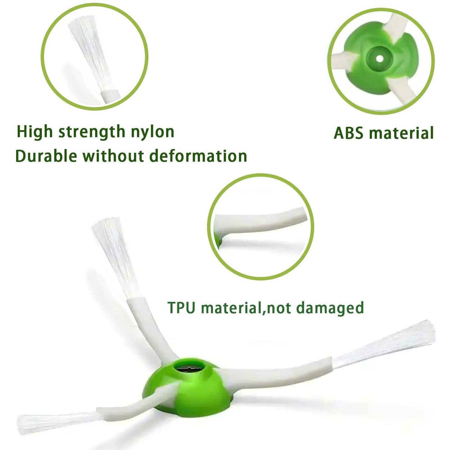 E-Hao 6 Pack Edge-Sweeping Brushes Replacement For Irobot Roomba I & J & E And Roomba Combo I & J Series  Vacuum Accessories Parts For I1+/I2+/I3+/I4+/I5+/I6+/I7+/I8+/J5+/J6+/J7+/J8+/J9+/E5/E6/E7