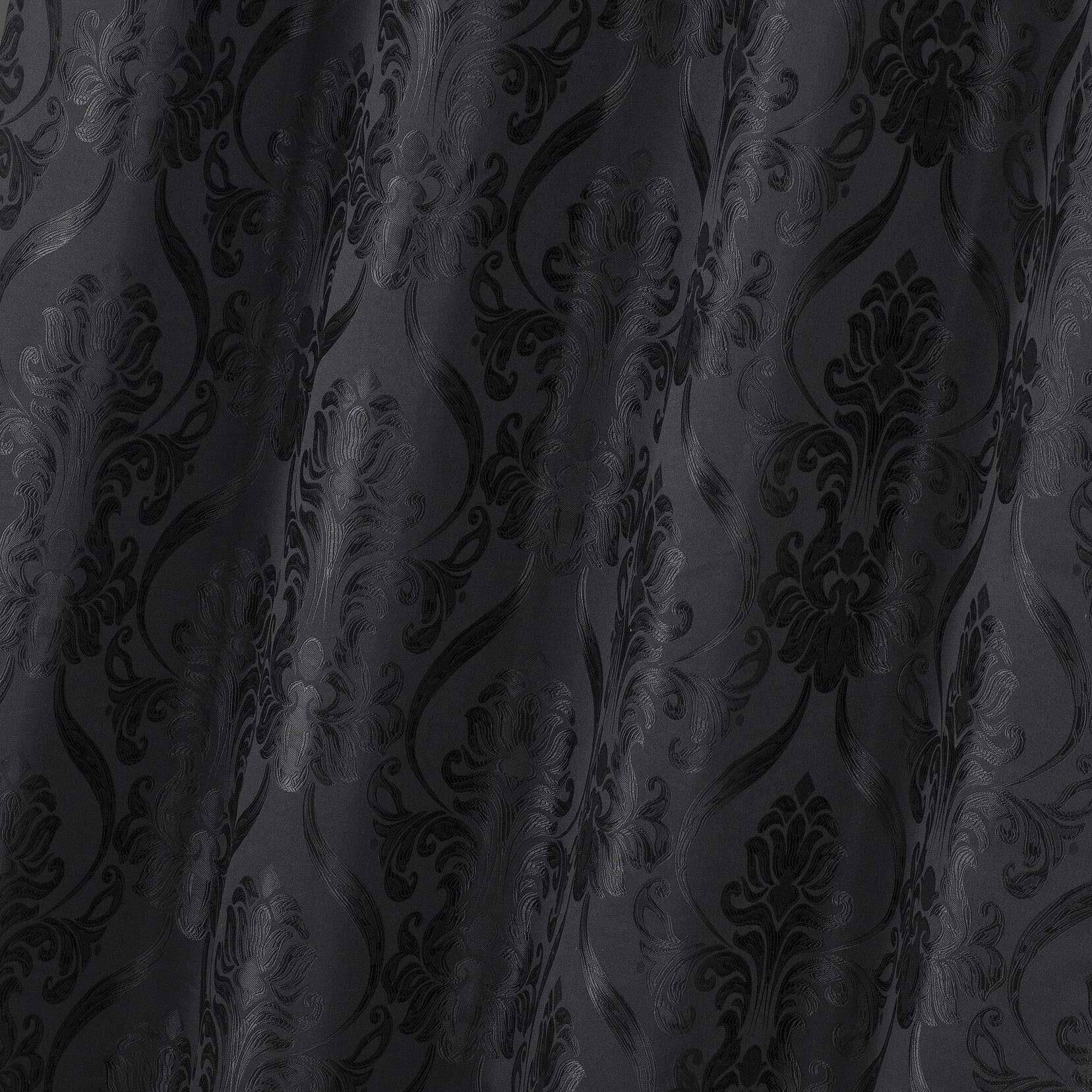 All American Collection New 4 Piece Drape Set With Attached Valance And Sheer With 2 Tie Backs Included (96"" Length  Black)