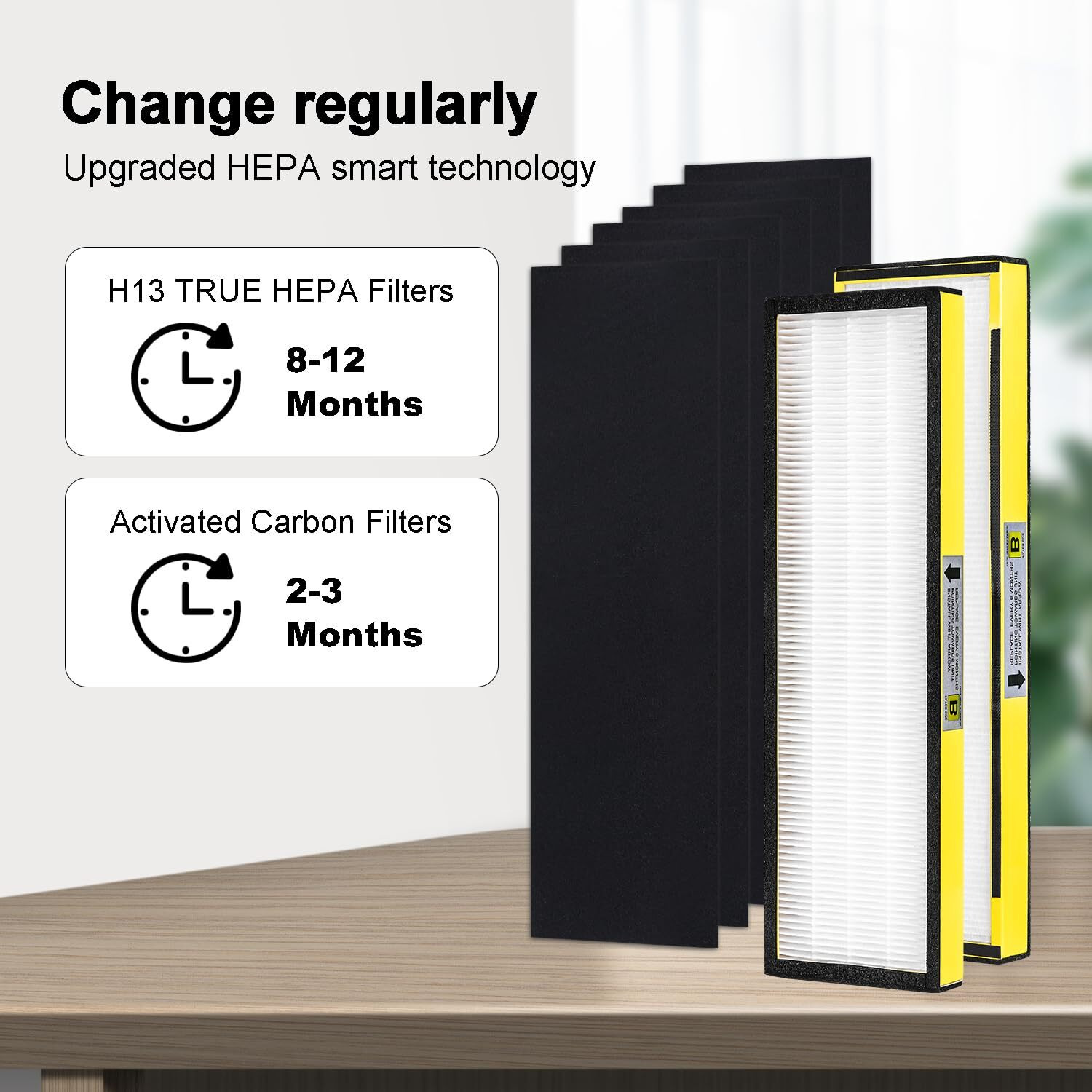 Flt4825 Hepa Filter B Replacement For Gm Guardian  Compatible With Gm-Guardian Flt4825 Ac4825 Ac4800 Ac4850   2 Ture Hepa( Additional Pre-Filter) + 10 Carbon Pre-Filters  3-Stage Filtration System