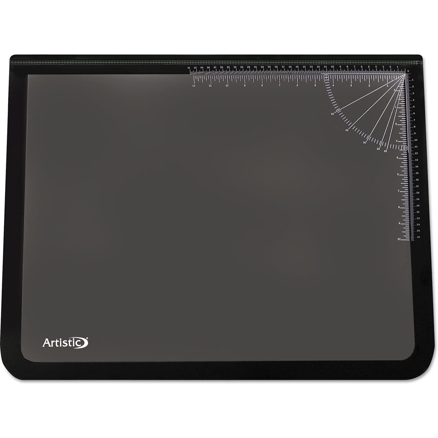 Artistic 41200 Office Products 20"" X 31"" Logo Pad Lift-Top Desktop Organizer Desk Mat  Black/Clear