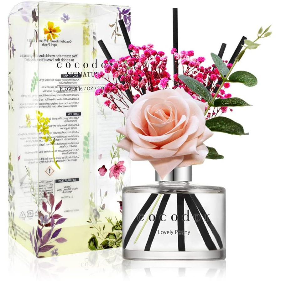 Cocodor Rose Flower Reed Diffuser/Lovely Peony/6.7Oz(200Ml)/1 Pack/Reed Diffuser  Reed Diffuser Set  Oil Diffuser & Reed Diffuser Sticks  Home Decor & Office Decor  Fragrance And Gifts