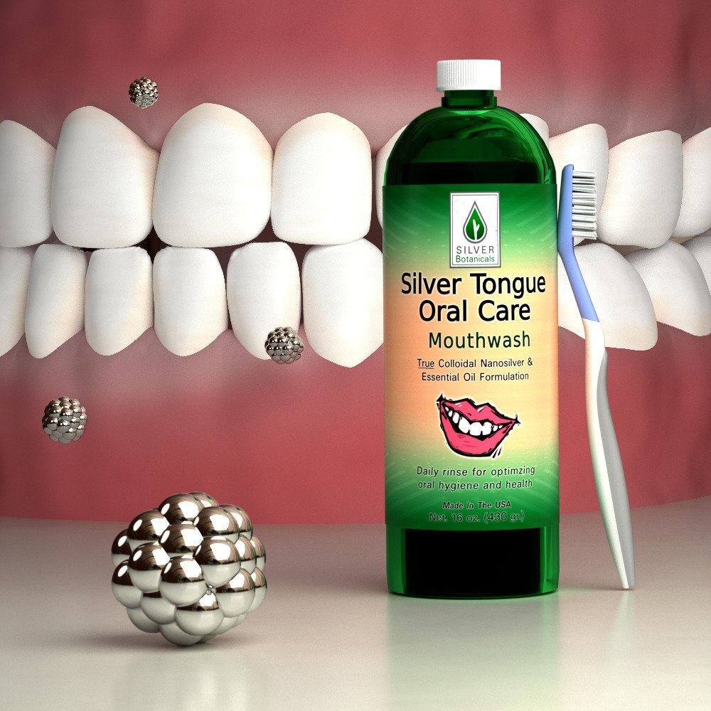Silver Tongue Oral Care - All Natural Colloidal Silver Mouthwash  16 Oz.