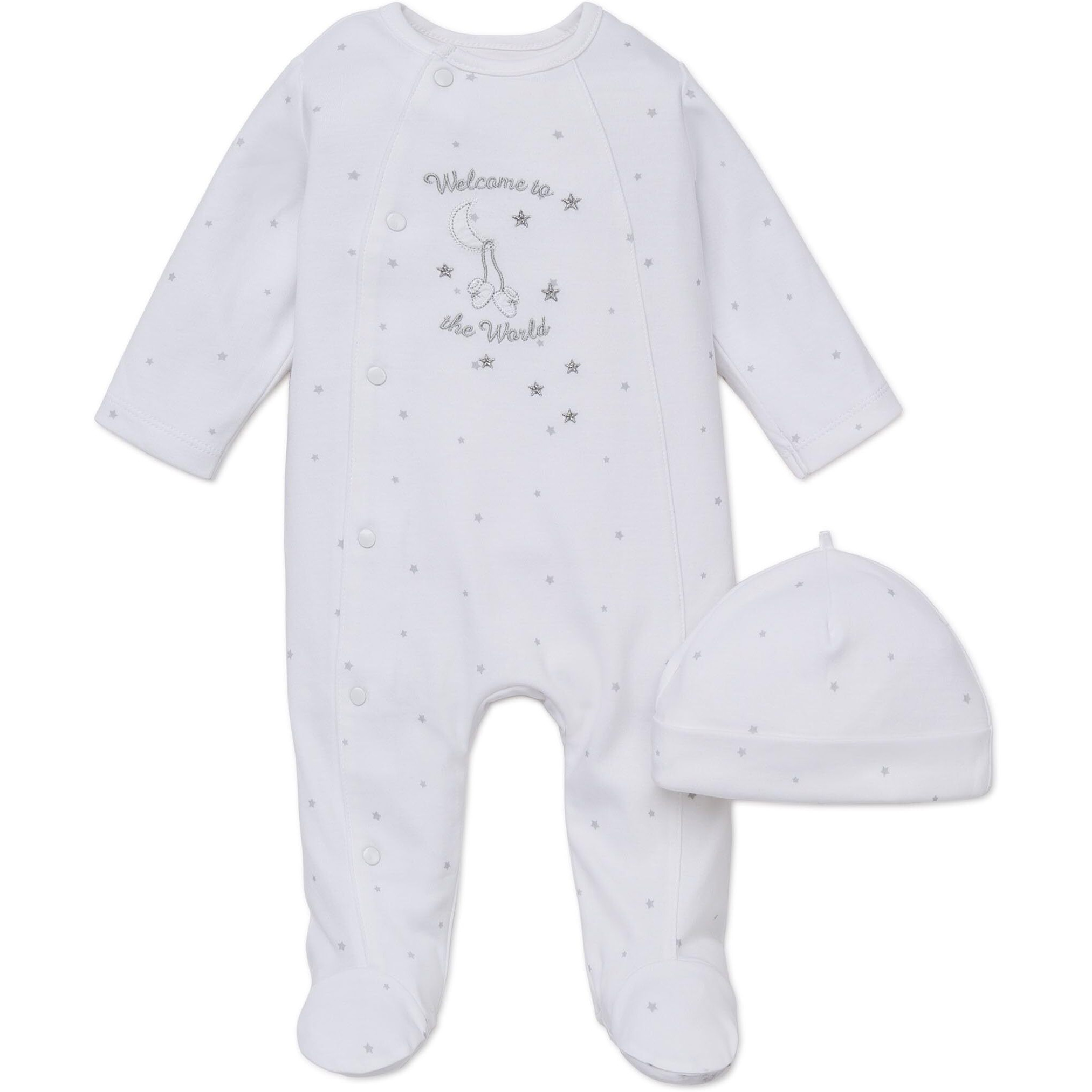Little Me Baby 2-Piece Welcome To The World Footie And Cap Set  Newborn