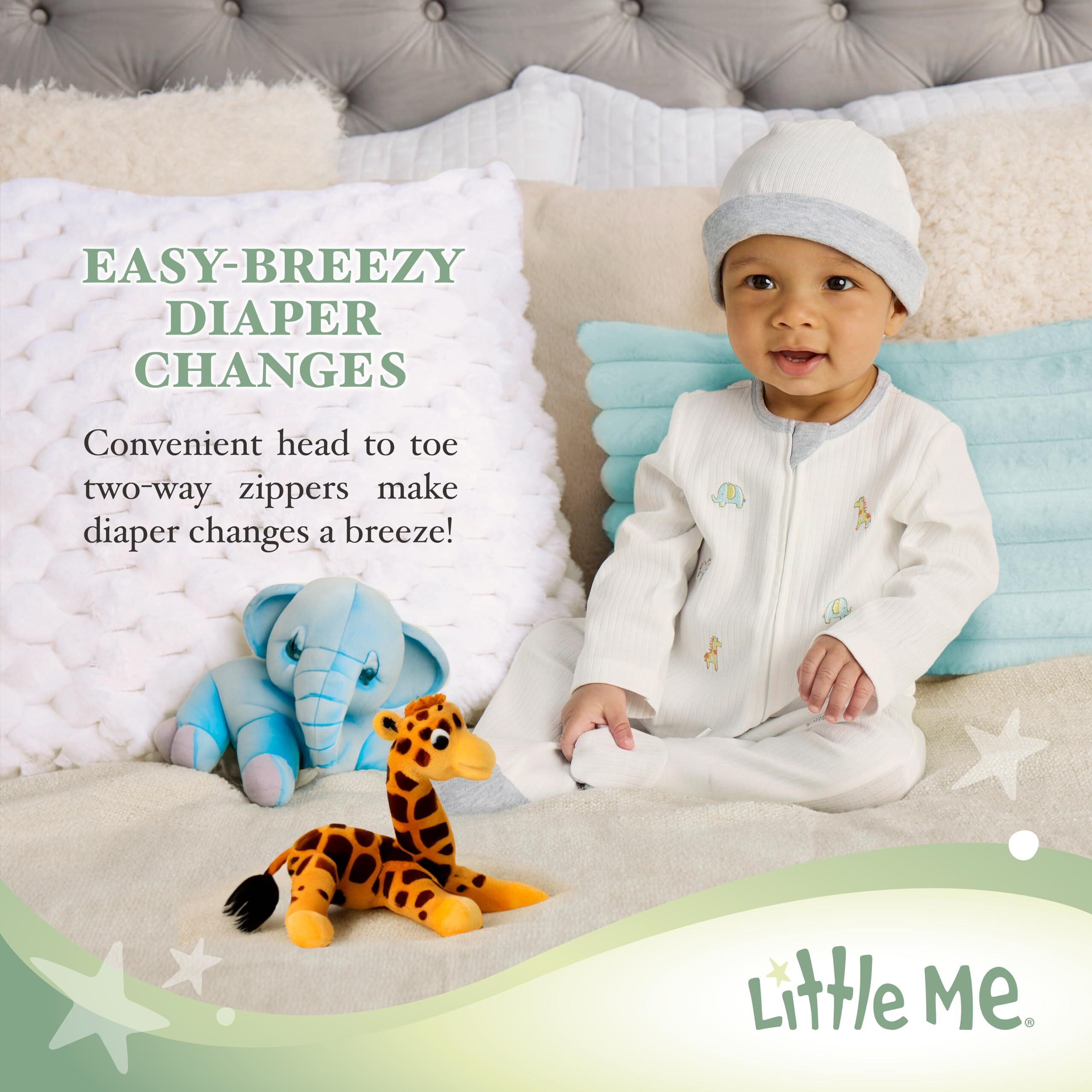 Little Me Baby 2-Piece Welcome To The World Footie And Cap Set  Newborn