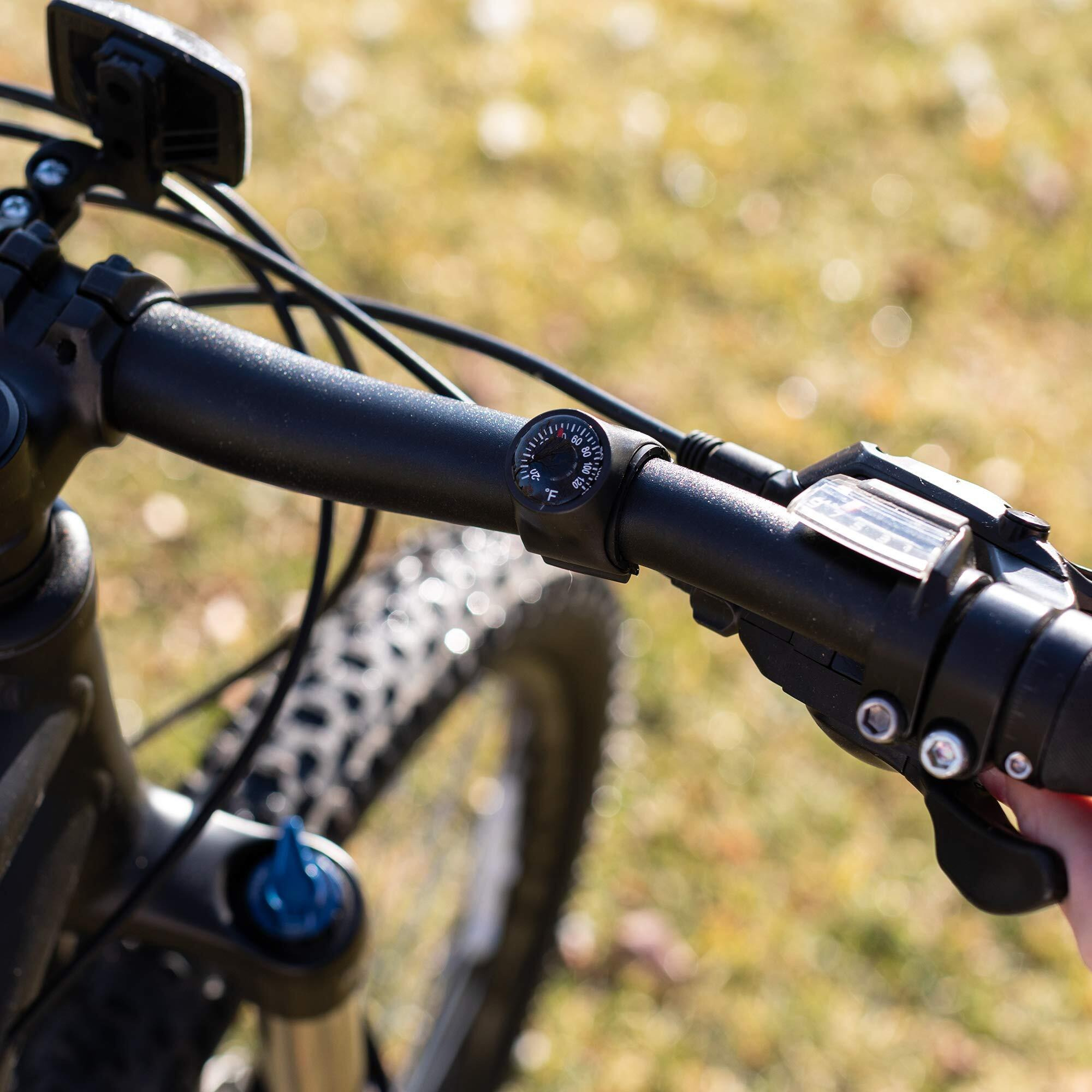 Sun Company Clip-On Bike Thermometer | Bicycle Handlebar Temperature Gauge And Cycling Accessory | Rugged Handle Bar Thermometer For Bikes  Motorcycle  Atv  Or Snowmobile
