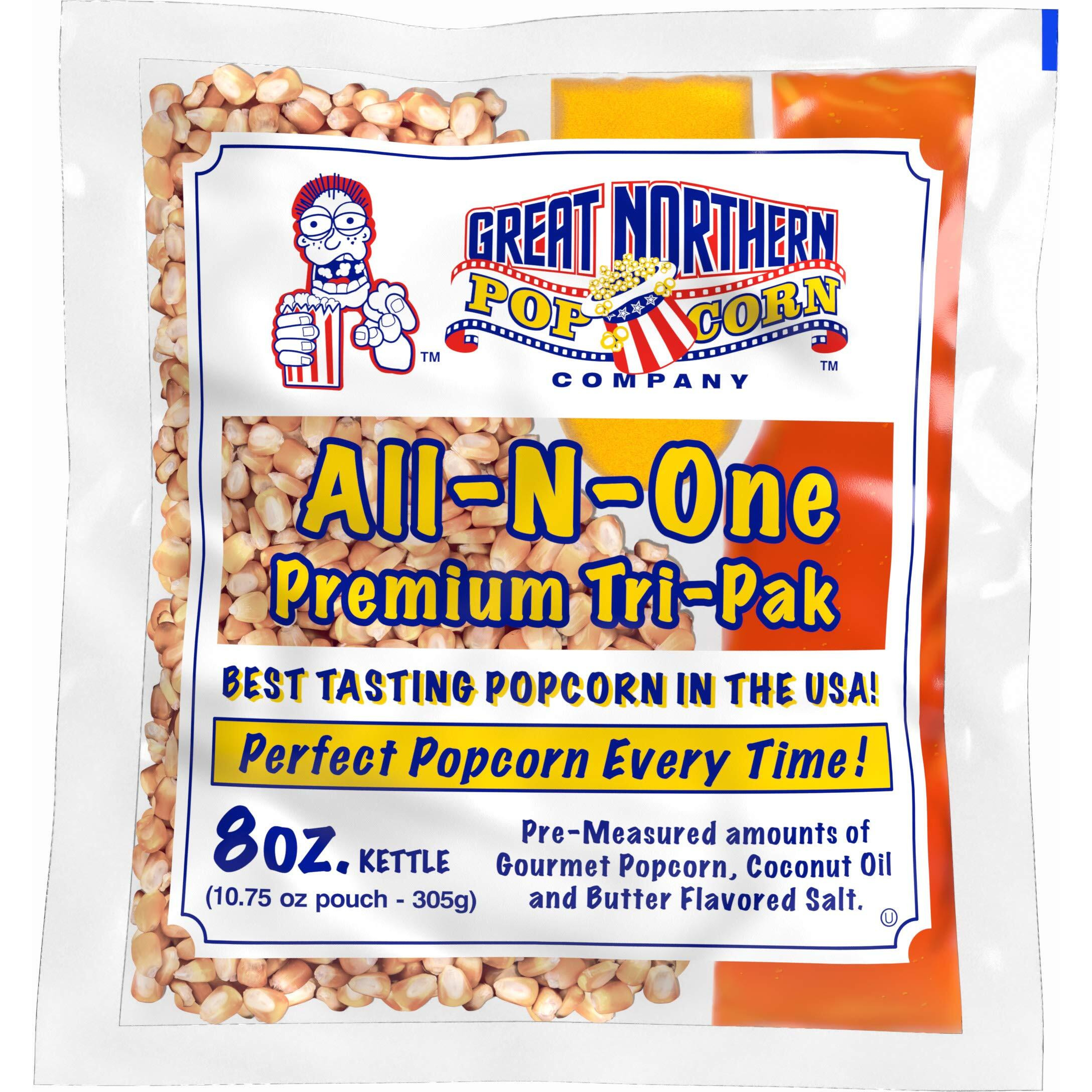 8Oz Popcorn Machine Popcorn Packets - All-In-One Movie Theater Style Popcorn Kernels  Salt  And Oil Packs By Great Northern Popcorn (24 Case)