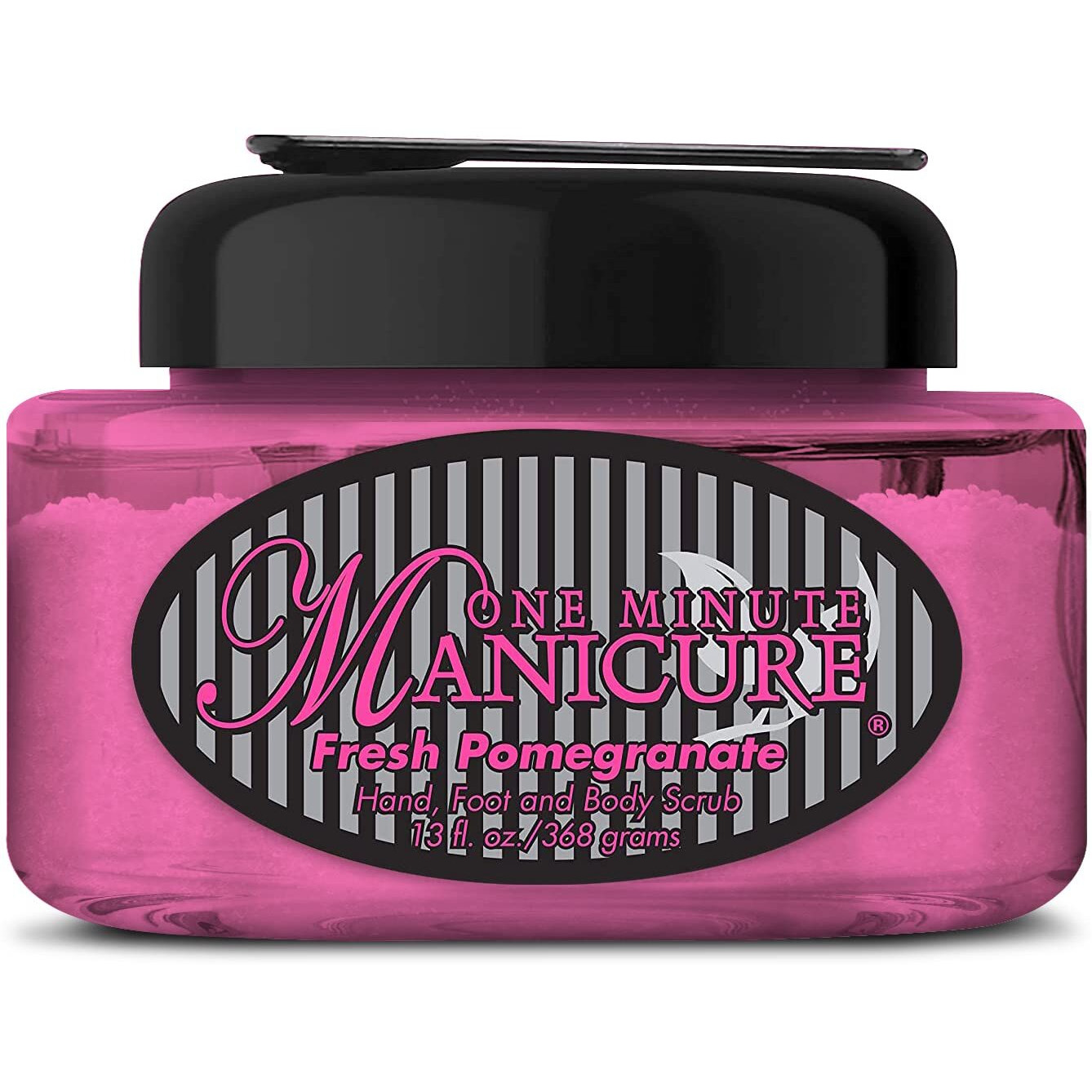 One Minute Manicure - Moisturizing Salt Scrub - 13 Oz - Professionally Formulated To Exfoliate  Recondition & Moisturize Skin - Enhanced With Botanical Oils & Natural Sea Salts (Fresh Pomegranate)