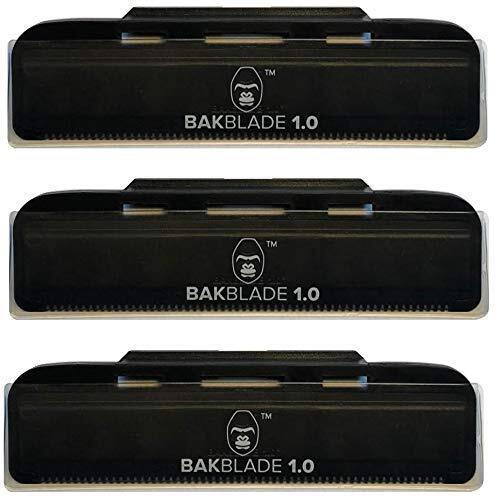 Bakblade 1.0 Back Hair And Body Shaver Refill Replacement Cartridges Bundle. 4 Inch Extra-Wide Wet Or Dry Disposable Razor Blades (3 Razors Included)