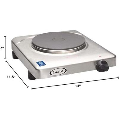 Cadco Kr-S2 11 1/2"" Electric Hotplate W/ (1) Burner & Infinite Controls  120V