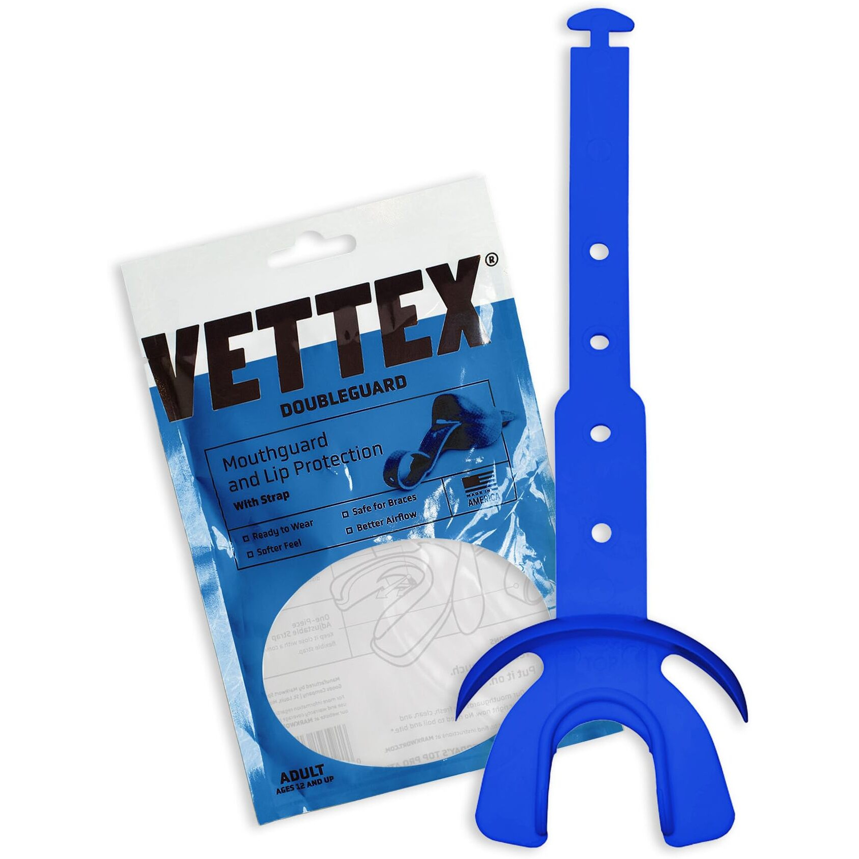 Vettex Double Mouthguard With Lip Protection  Royal Blue