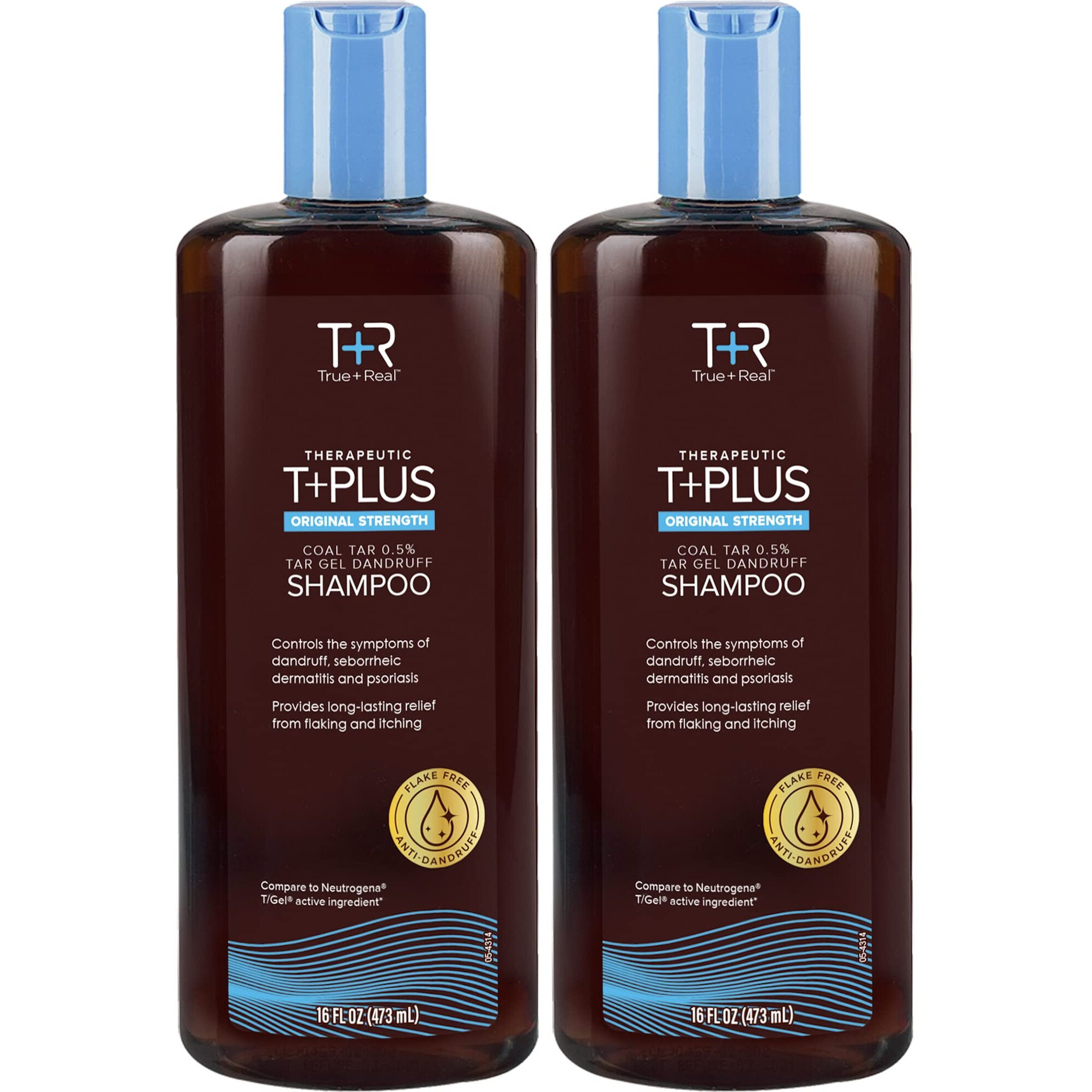 True+Real Coal Tar Therapeutic Plus Tar Gel Anti-Dandruff Shampoo Original Strength 0.5% Coal Tar  16 Fl Oz  Pack Of 2