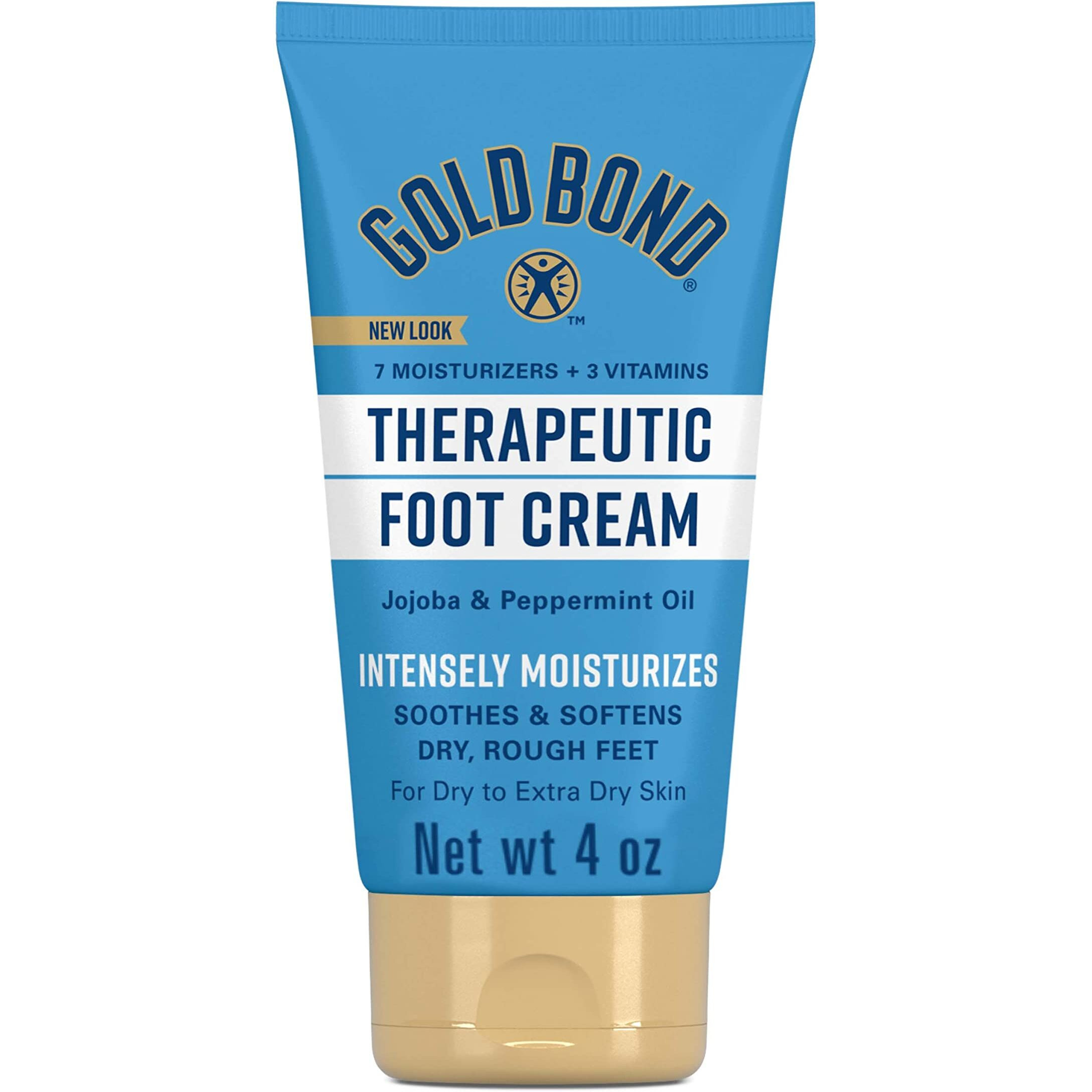 Gold Bond Therapeutic Foot Cream  With Jojoba & Peppermint Oil  Foot Moisturizer  4 Oz