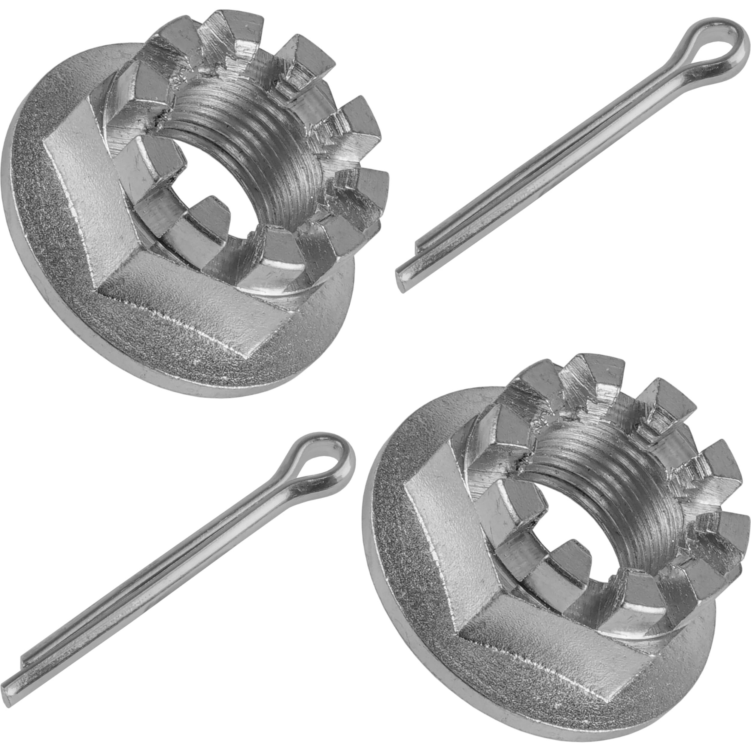 Caltric Set Of 2 Rear Axel Castle Nuts & Pins Compatible With Honda Trx300 Fourtrax 300 1988-2000