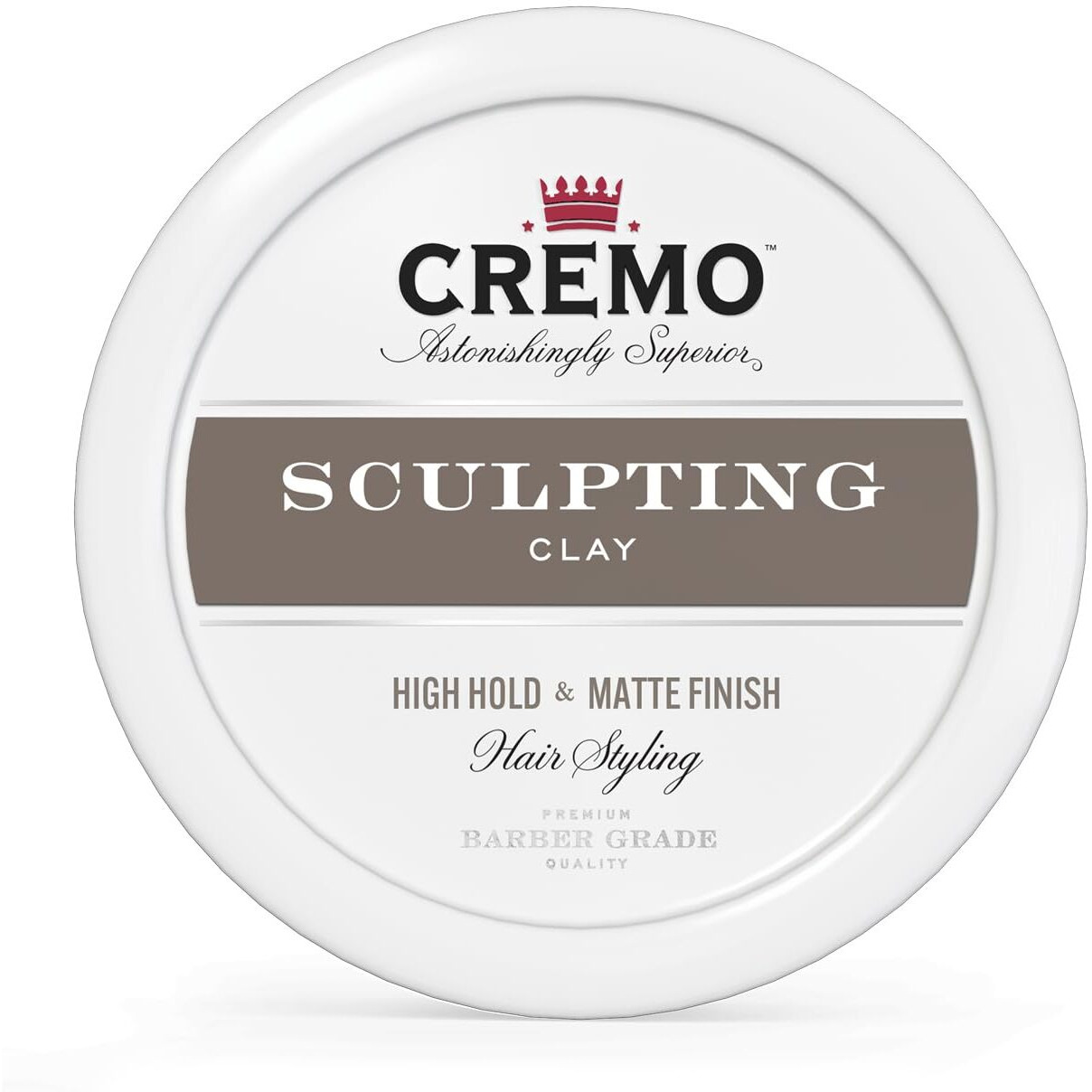 Cremo Premium Barber Grade Hair Styling Sculpting Clay  High Hold  Matte Finish  4 Oz