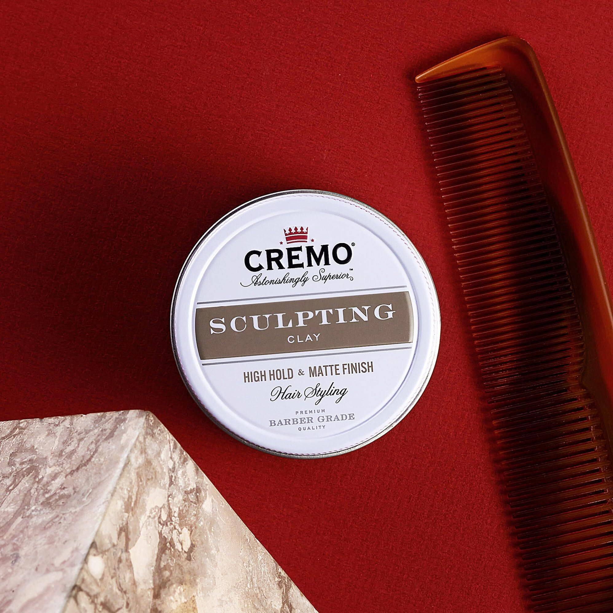 Cremo Premium Barber Grade Hair Styling Sculpting Clay  High Hold  Matte Finish  4 Oz