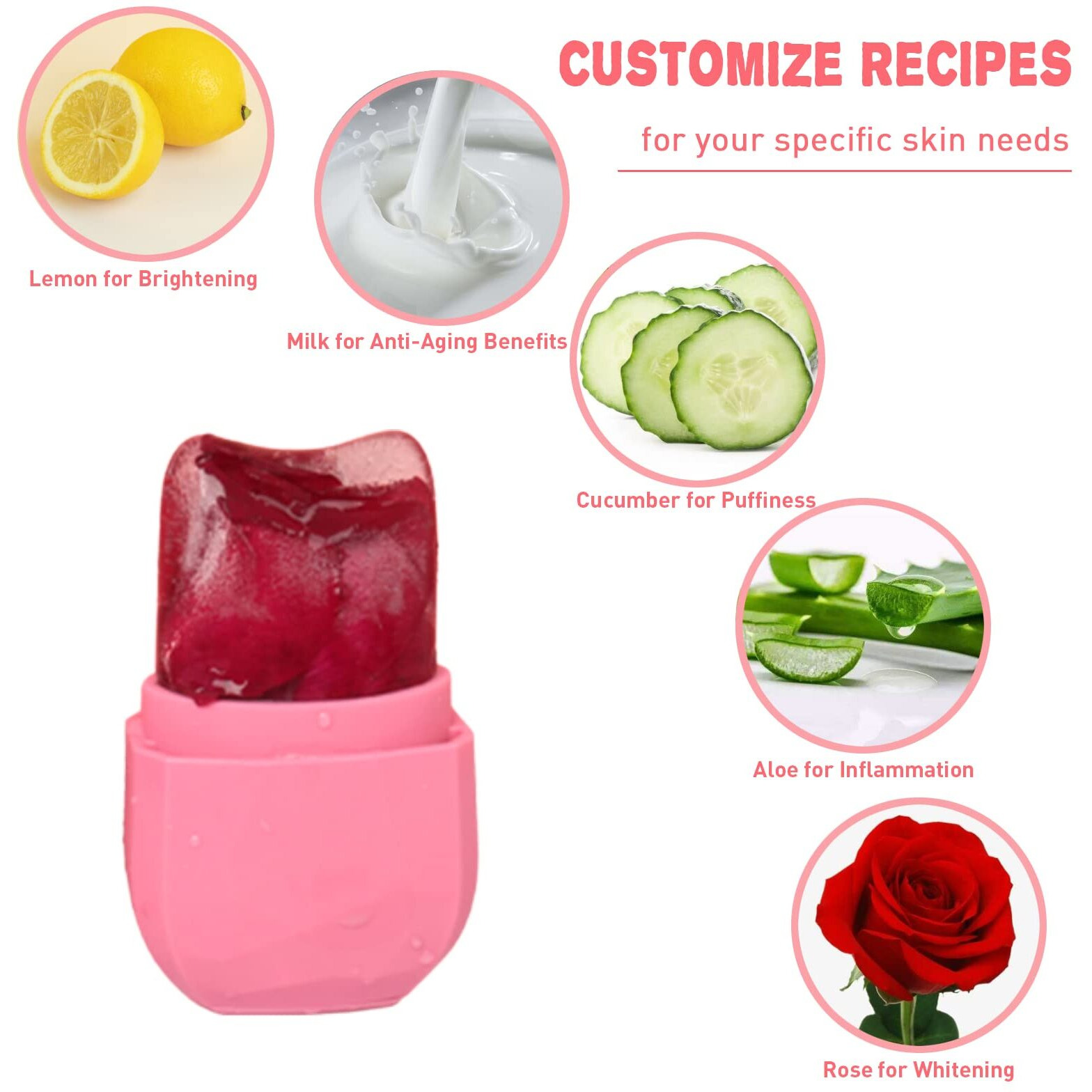 Vanalia Ice Roller And Gua Sha For FaceEyes And Neck  Skin Care Set Facial Beauty Ice Roller & Gua Sha Facial Tool  Neck To Brighten Skin & Enhance Your Natural Glow(Pink)