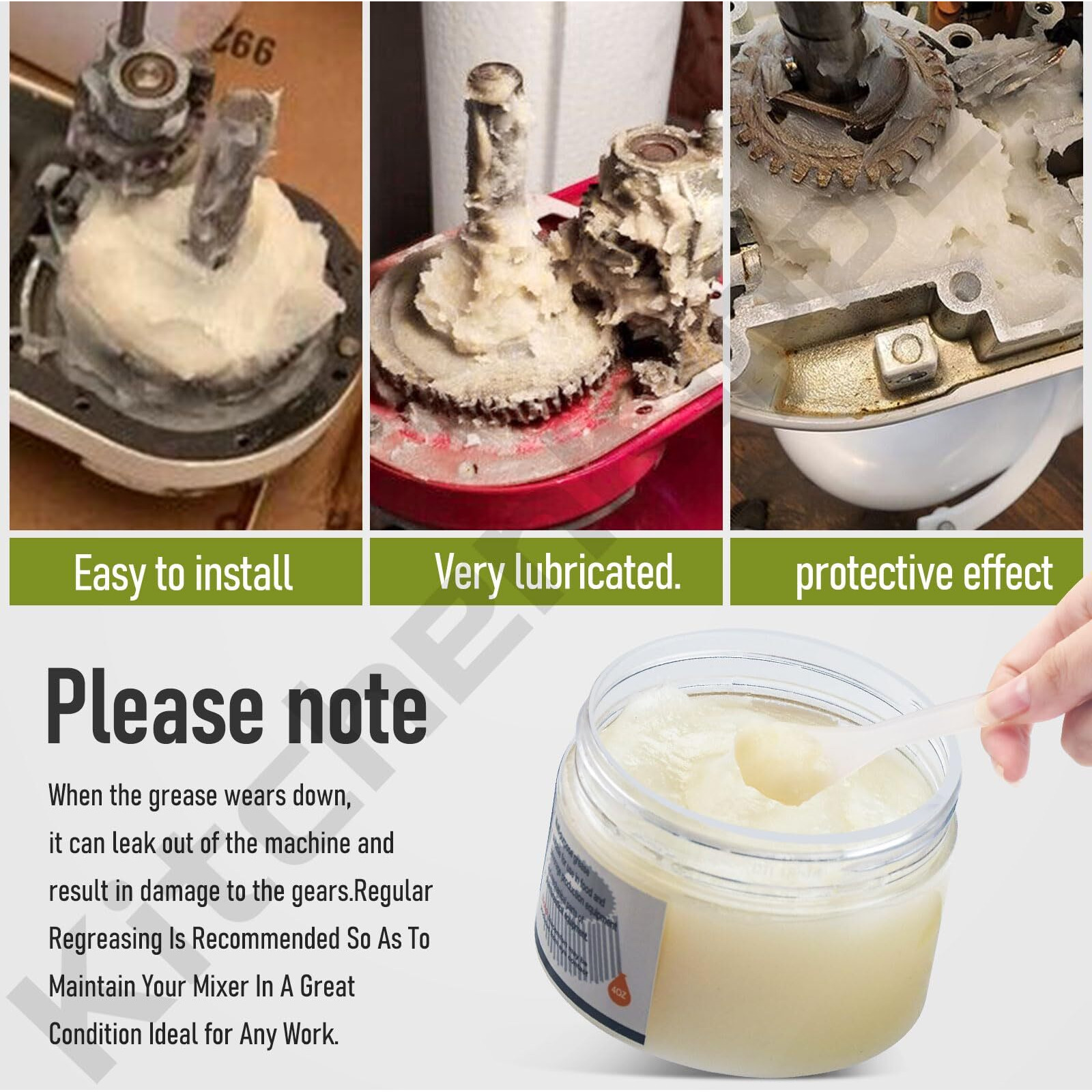 4 Oz Food Grade Grease For Kitchenaid Stand Mixer  Universally Compatible With Most Stand Mixers - Equipped With Gasket & Spatula - Pack Of 1 Can