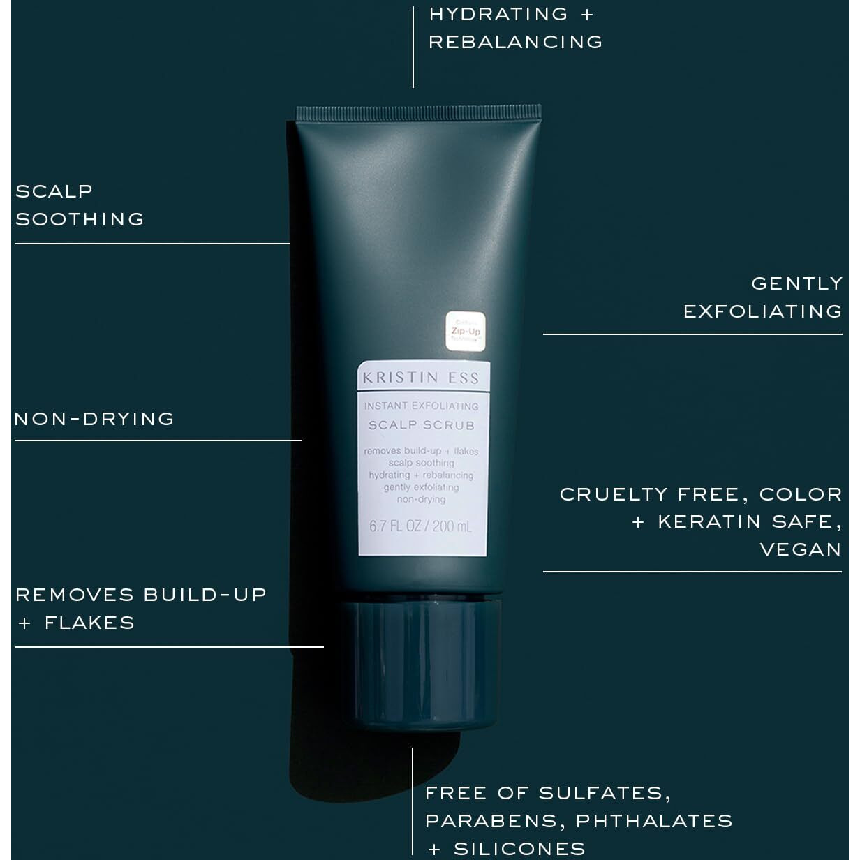 Kristin Ess Hair Instant Exfoliating Scalp Scrub For Build Up And Dandruff + Soothing  Hydrating + Rebalancing Dry Scalp Treatment  Non Drying  Cleanse + Detox  Vegan  Color Safe  6.7 Fl Oz