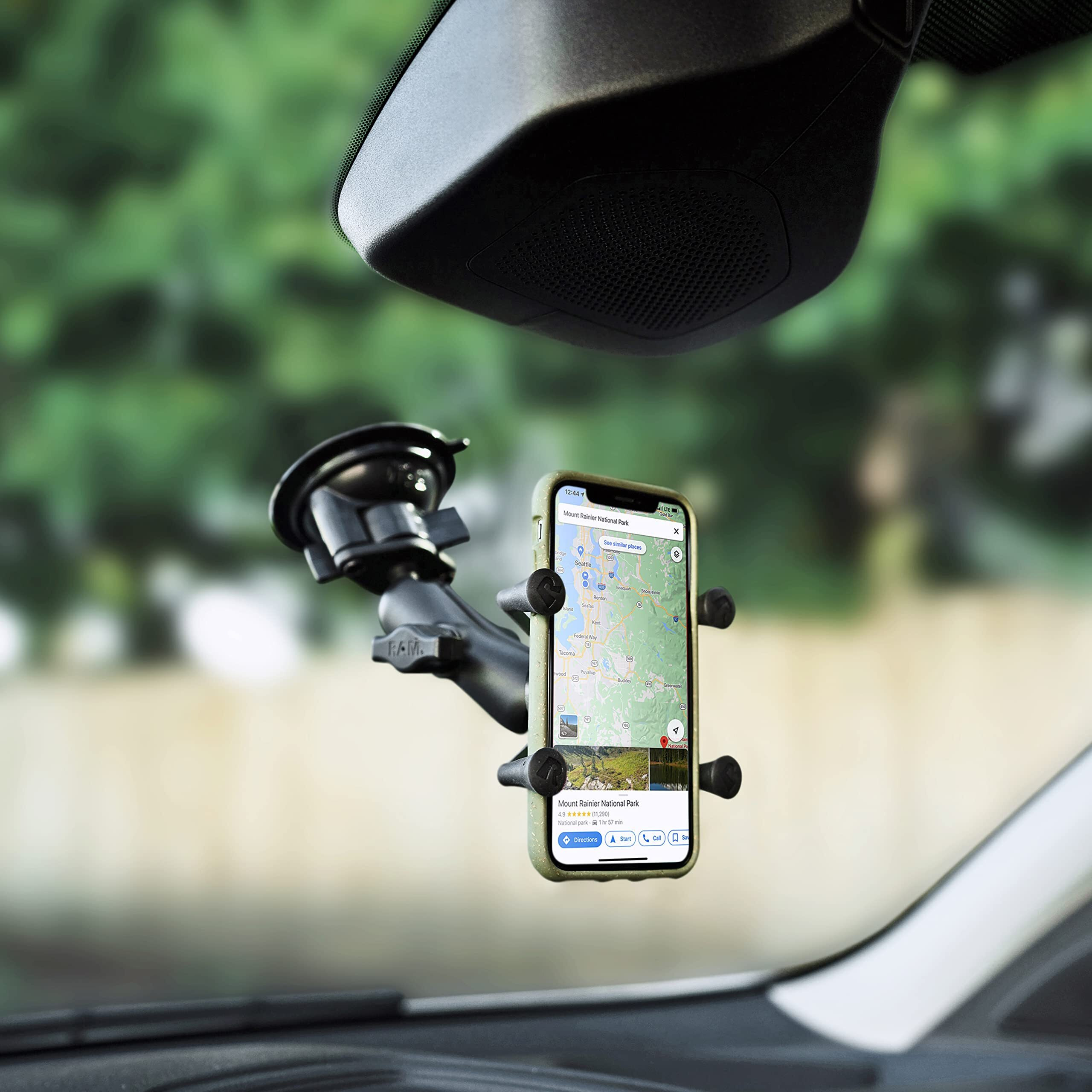 Ram Mounts X-Grip Phone Mount With Twist-Lock Suction Cup Base Rap-B-166-Un7U With Medium Arm For Vehicle Windshields