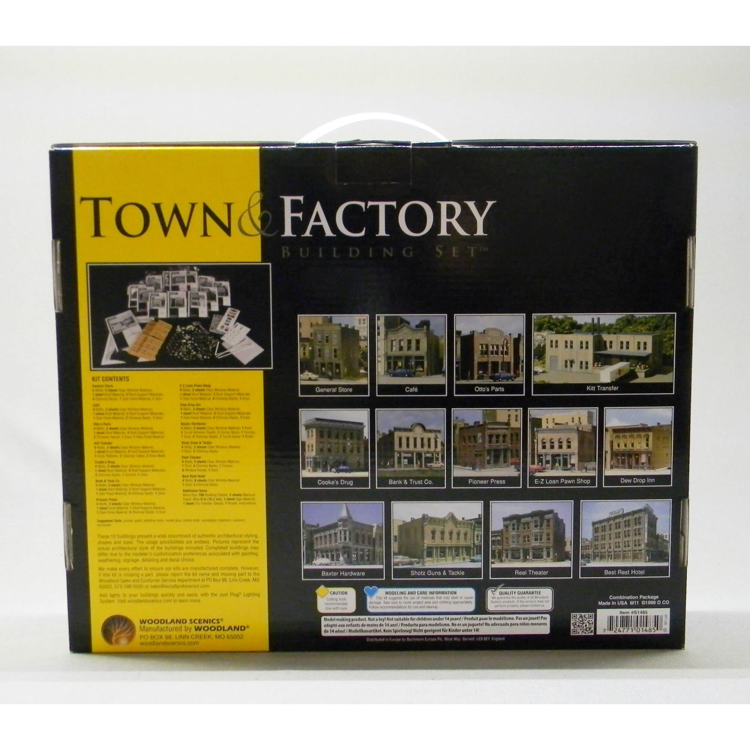 Woodland Scenics N Scale Town And Factory Building Set