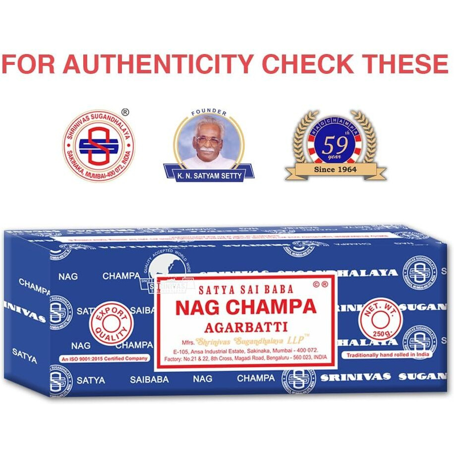 Satya Sai Baba Nag Champa Agarbatti  250Gms Hand Rolled Fine Quality Incense Sticks For Purification  Relaxation  Positivity  Yoga  Meditation
