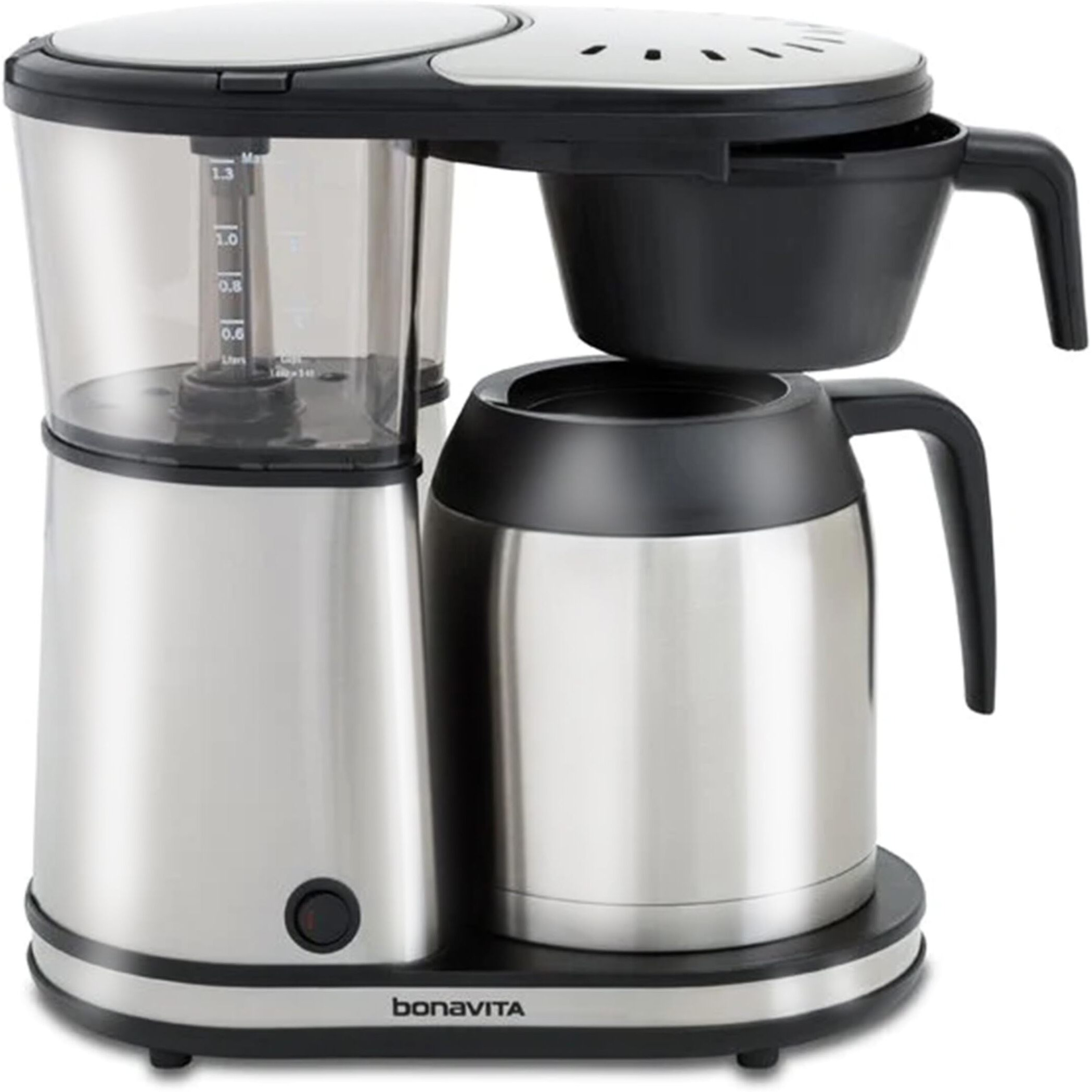 Bonavita Connoisseur 8-Cup One-Touch Coffee Maker Featuring Hanging Filter Basket And Thermal Carafe  Bv1901Ts  Stainless Steel  Chrome