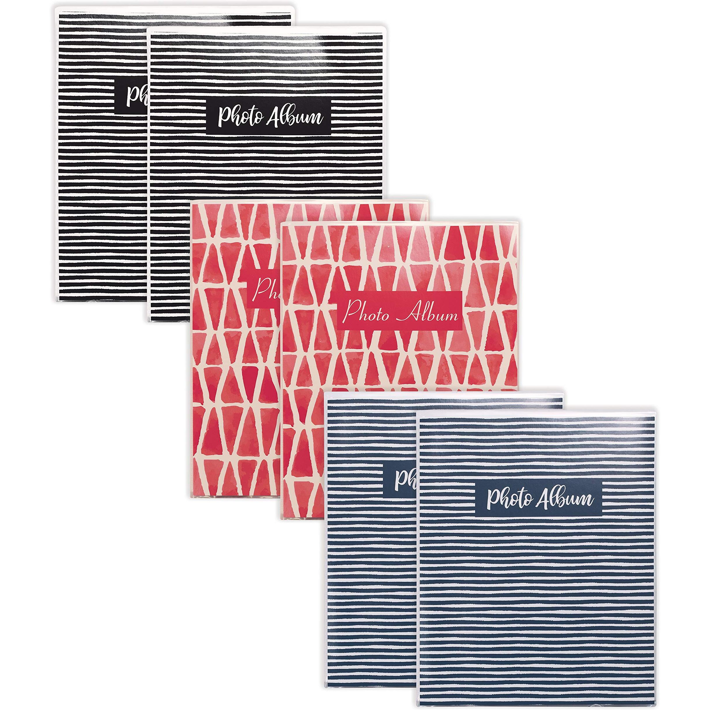 Better Office Products 36 Photo Mini Photo Album  4 X 6 Inch  Pack Of 6  Flexible Cover With Removable Decorative Inserts  Clear View Front Cover  6 Pack