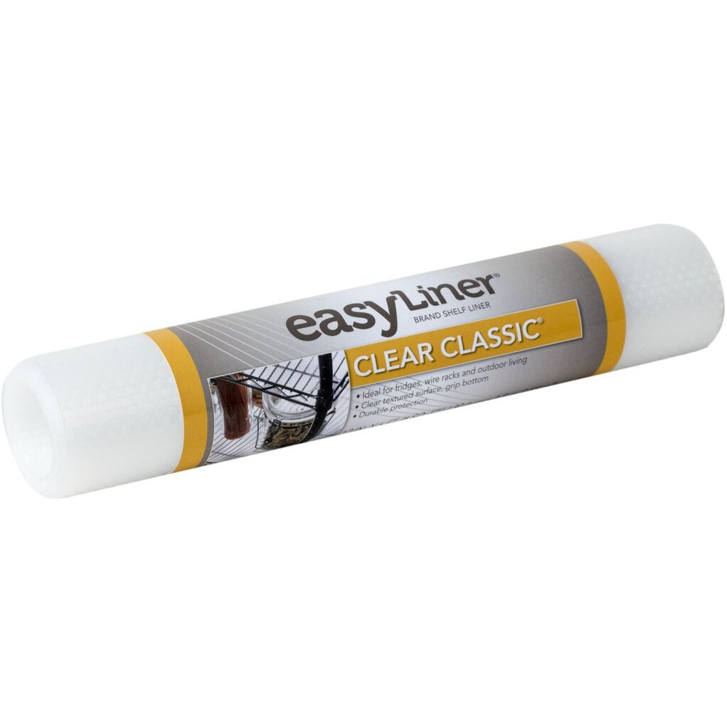 Easyliner Clear Classic Shelf Liner - Durable Non Adhesive Fridge Liner - Easy To Install & Clean - Kitchen Liner Mat For Fridge Shelves - Food Safe Removable Shelf Liner - 12In. X 6Ft. - Clear