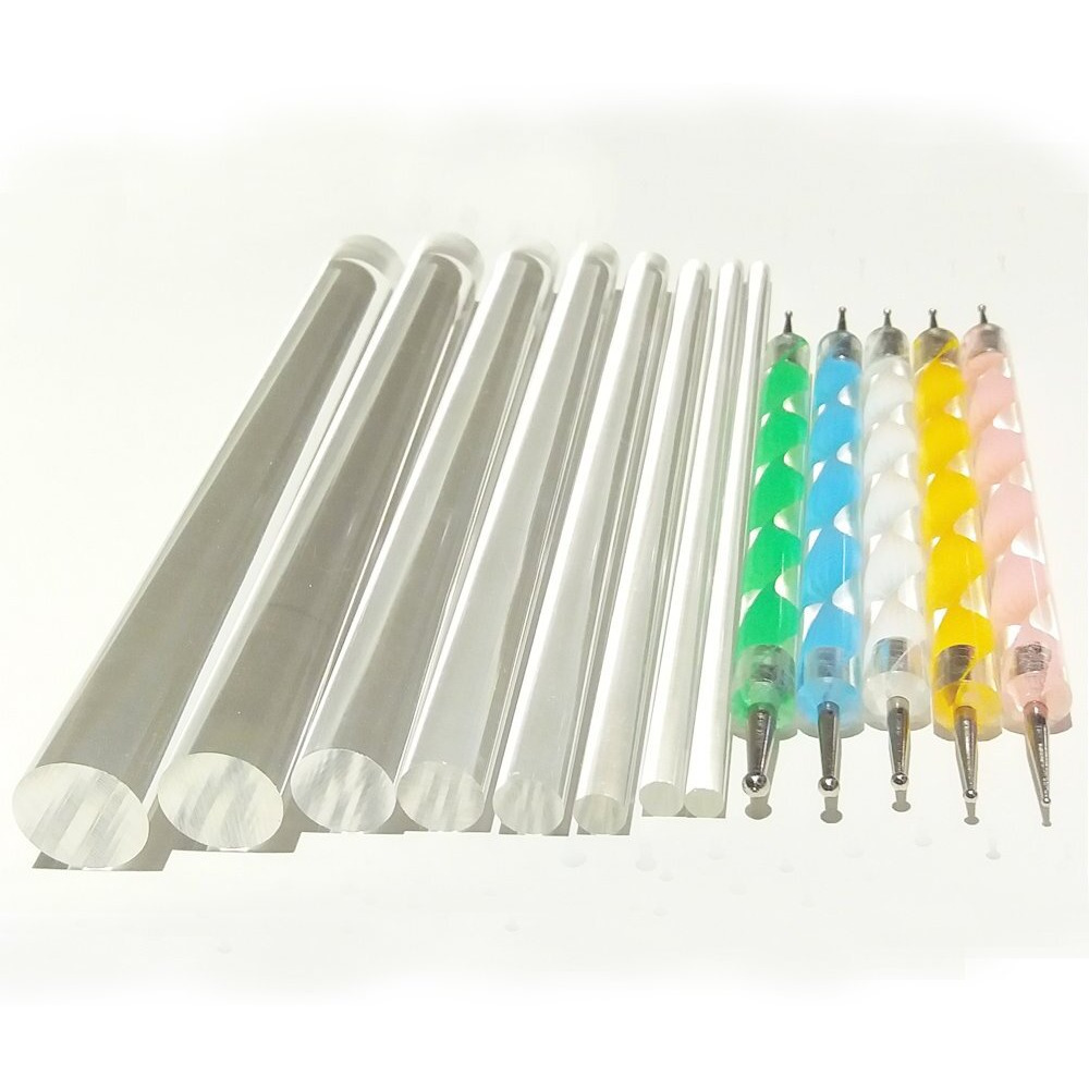 Mandala Rock Painting Pen Dot Dotting Tools Stencil Brush Set 12 Pcs Flat Head 4Mm 5Mm 6Mm 8Mm 10Mm 12Mm 14Mm Diameter 5 Stylus (Set1)