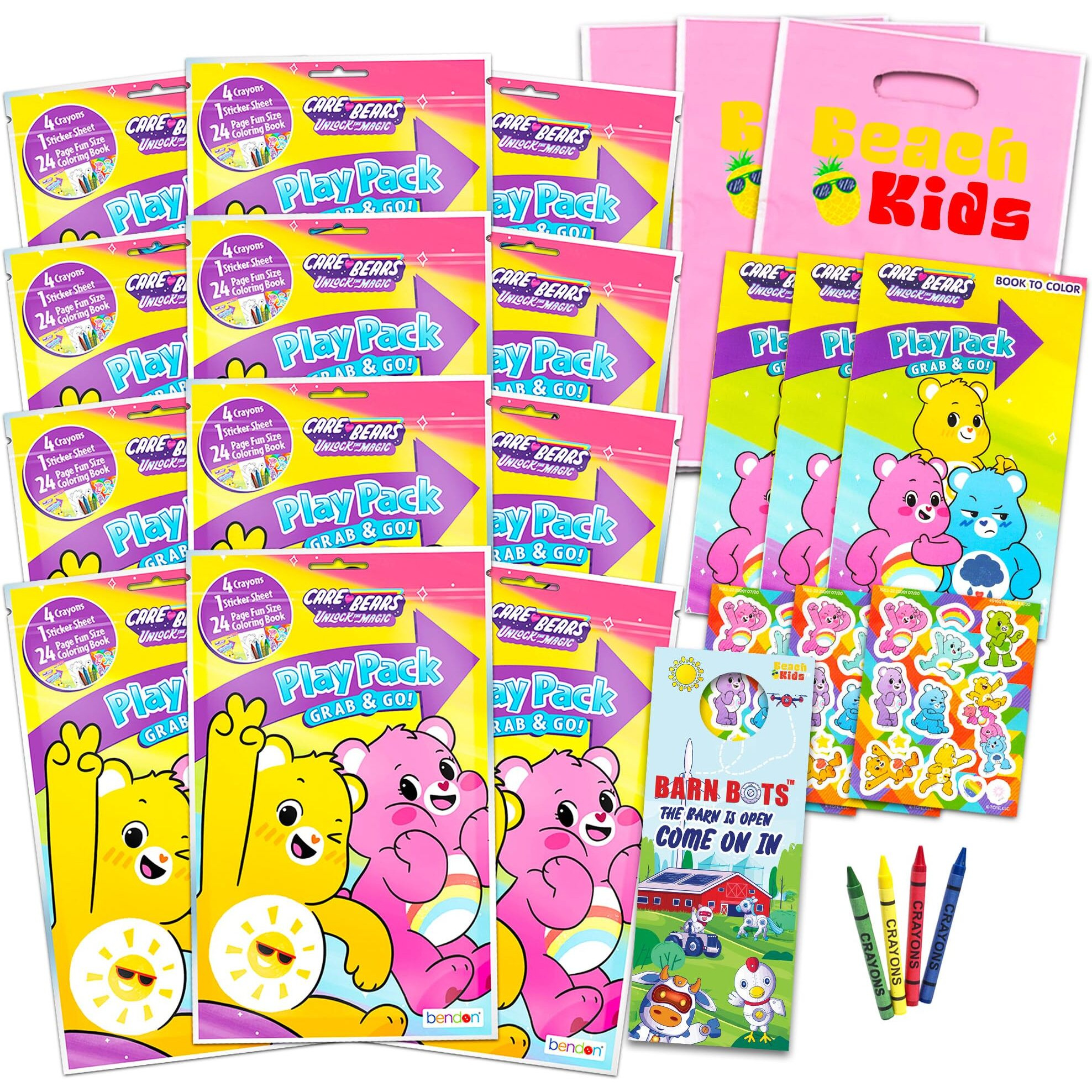 Care Bears Ultimate Party Favors Packs -- Bundle Includes 12 Sets With Stickers  Coloring Books  Stamper And Crayons (Party Supplies)