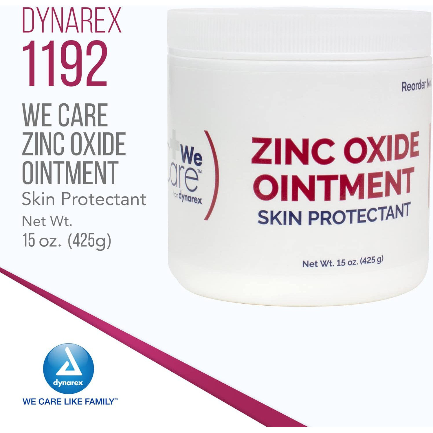 Dynarex Zinc Oxide Ointment  Soothes  Prevents  And Relieves Diaper Rash  Chaffed Skin  And Irritation  White  1 Count - 15 Oz. Jar Of Ointment