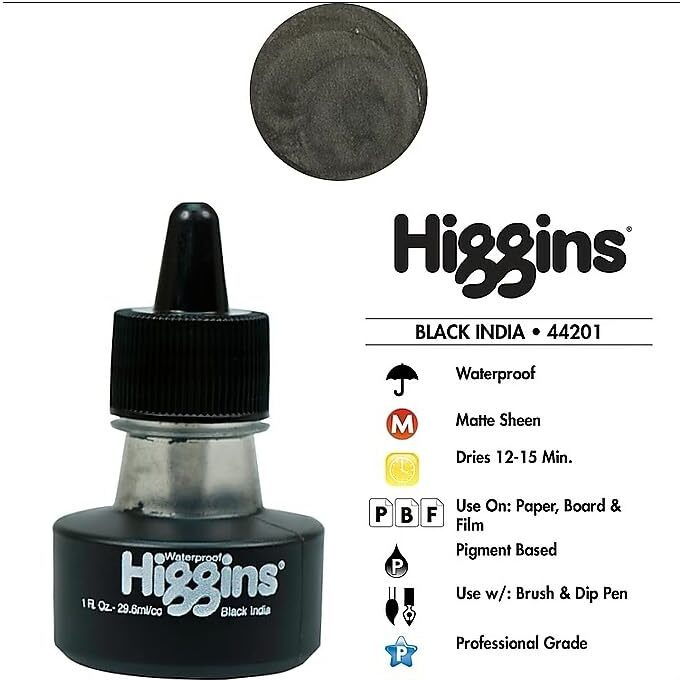 Higgins Waterproof Black India Ink 1 Oz.