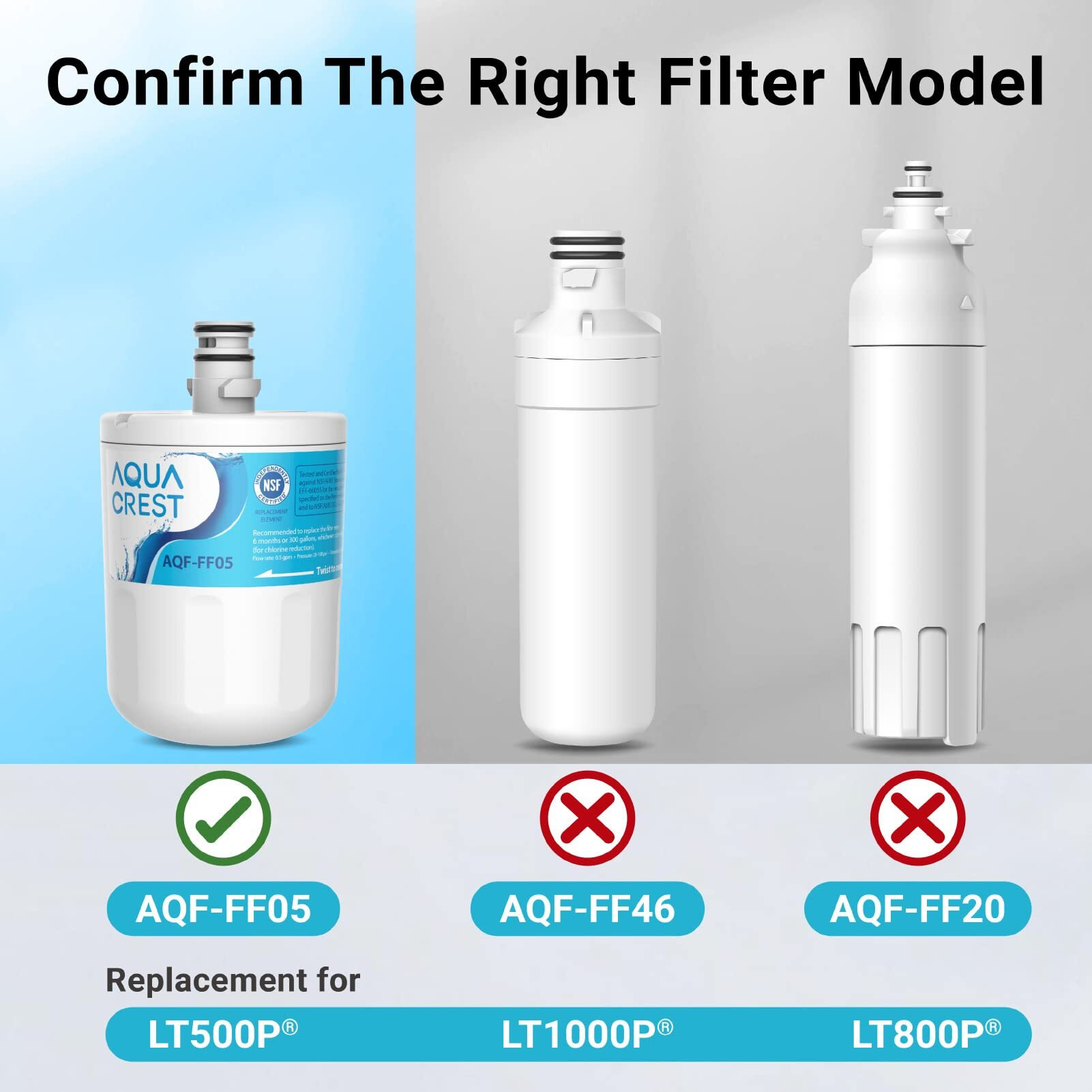 Aqua Crest 5231Ja2002A Refrigerator Water Filter  Replacement For Lg Lt500P  Gen11042Fr-08  Adq72910911  Adq72910901  Adq72910907  Kenmore 9890  Lfx25974St  Lmx25964St  3 Filters