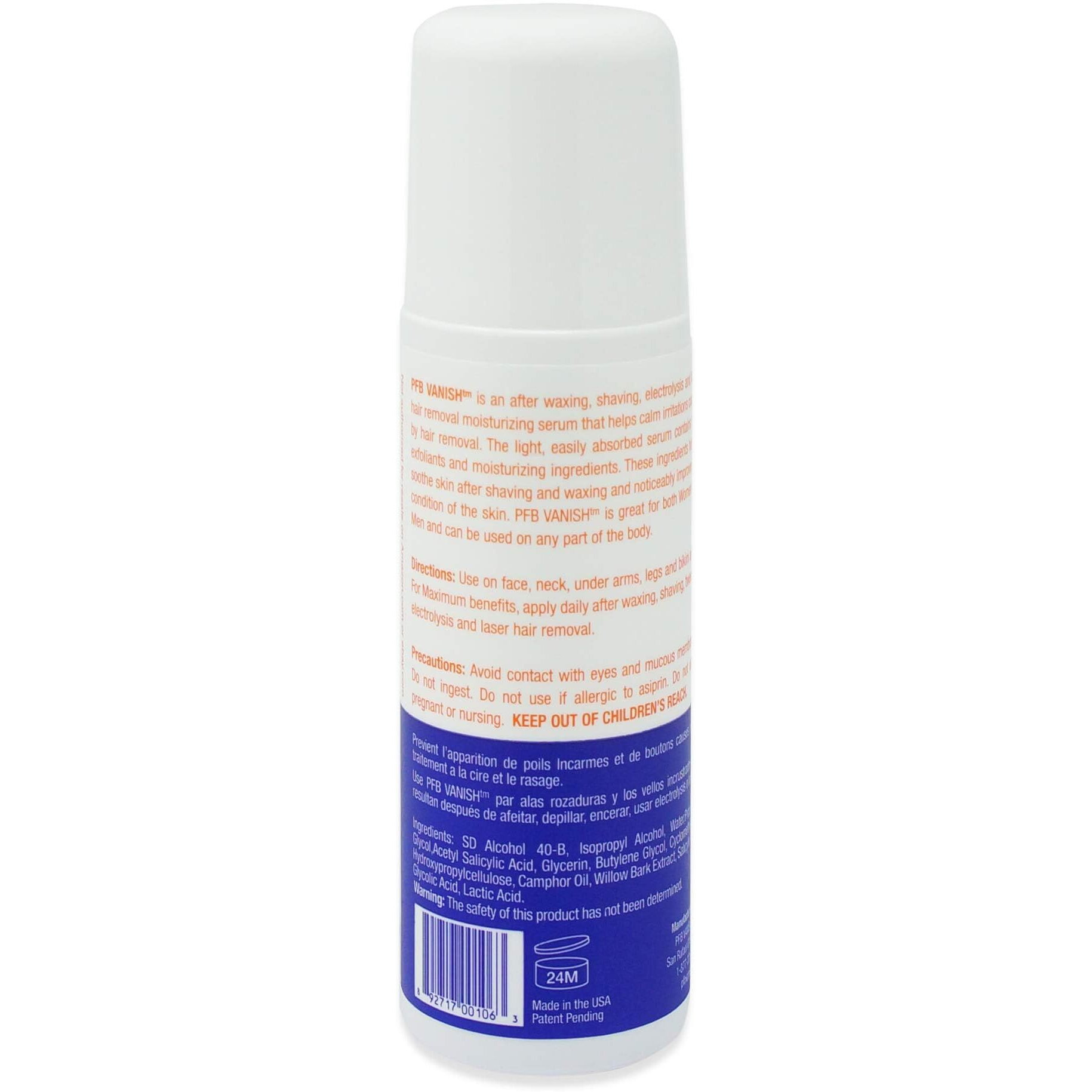 Pfb Vanish Razor Bump Stopper Roll On Shaving Gel - Skin Care Treatment For Ingrown Hairs And Razor Burns  93G